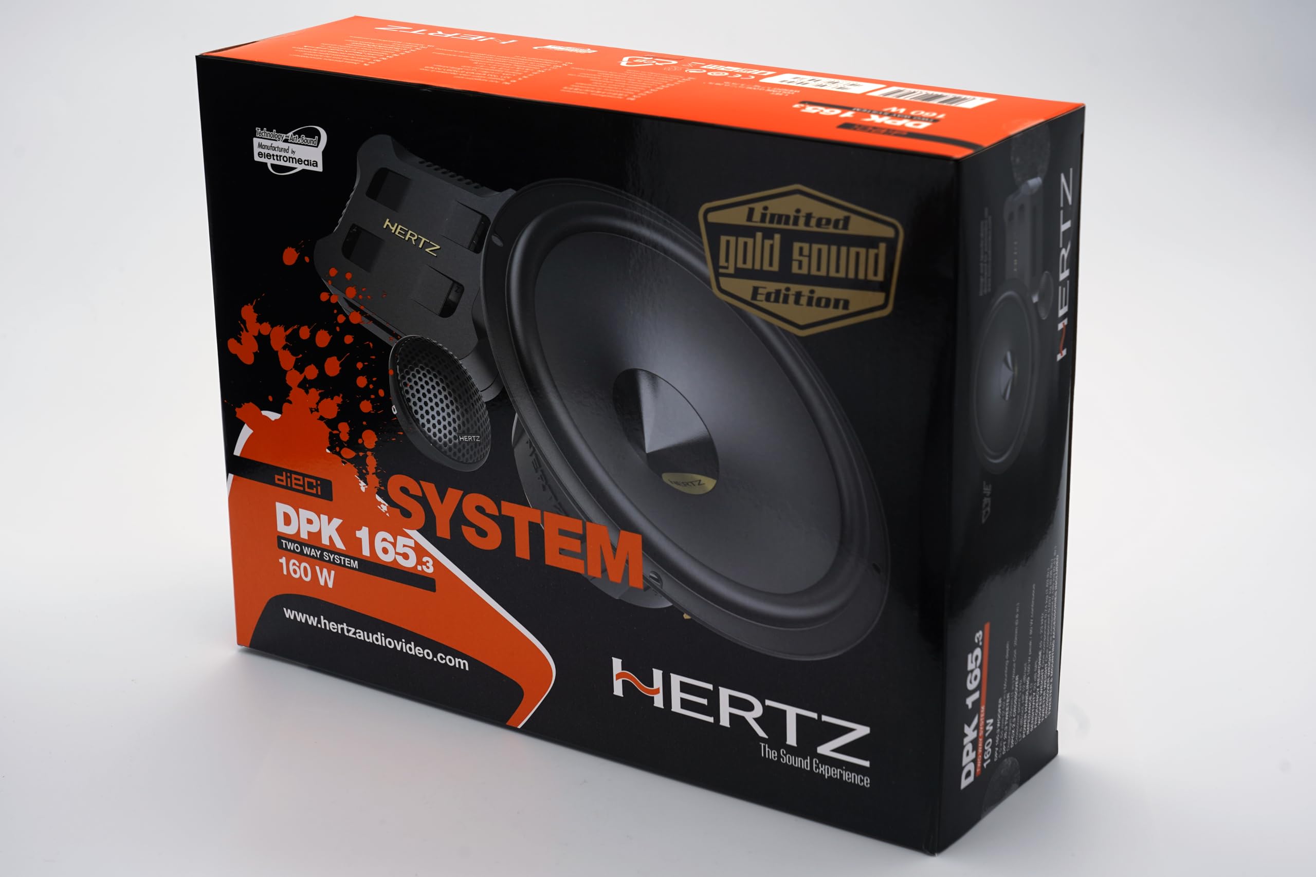Hertz DPK 165.3 2-drożny system głośników komponentowych z głośnikiem niskotonowym V-Cone 165 mm, głośnikiem wysokotonowym Tetolon, mocą szczytową 160 W, 80 W RMS, impedancją 4 omów