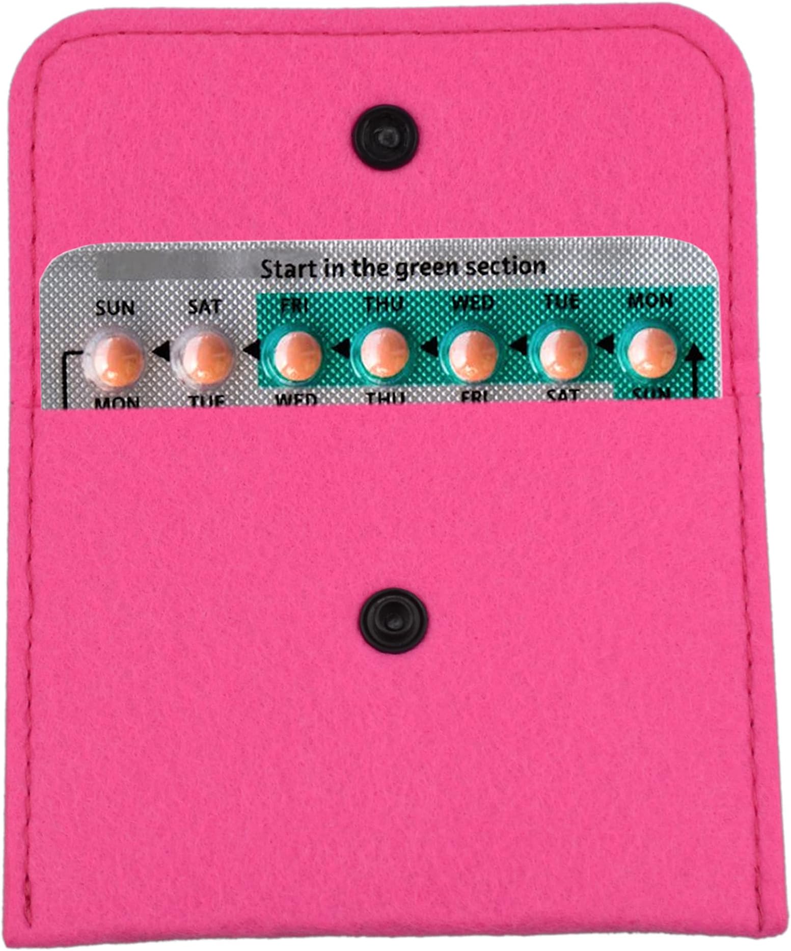 2 Pack Birth Control Pill Packet with 4" x 3" for Women Privacy Protection Contraceptive Medicine Holder Pink Sleeve Pouch Wallet