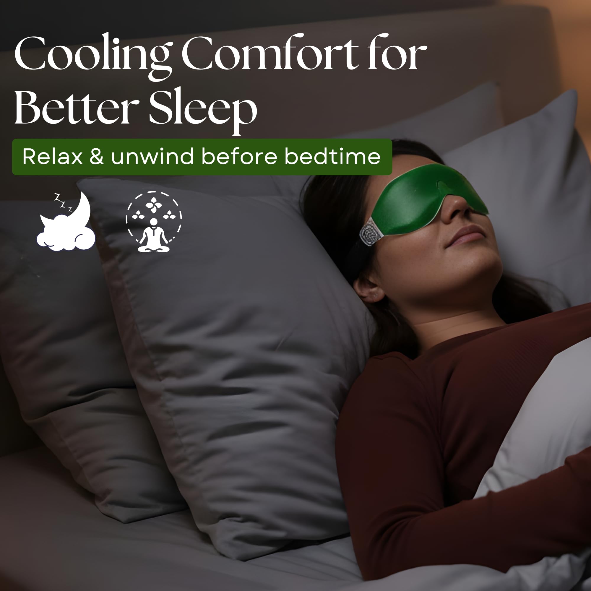 Aloevera Eye Mask | Reusable Eye Cooling Mask for Sleeping & Relaxation | Soft Eye Gel Mask for Puffiness, Dark Circles, Tired Eyes & Daily Eye Care (Pack of 1) — Amazon image 2