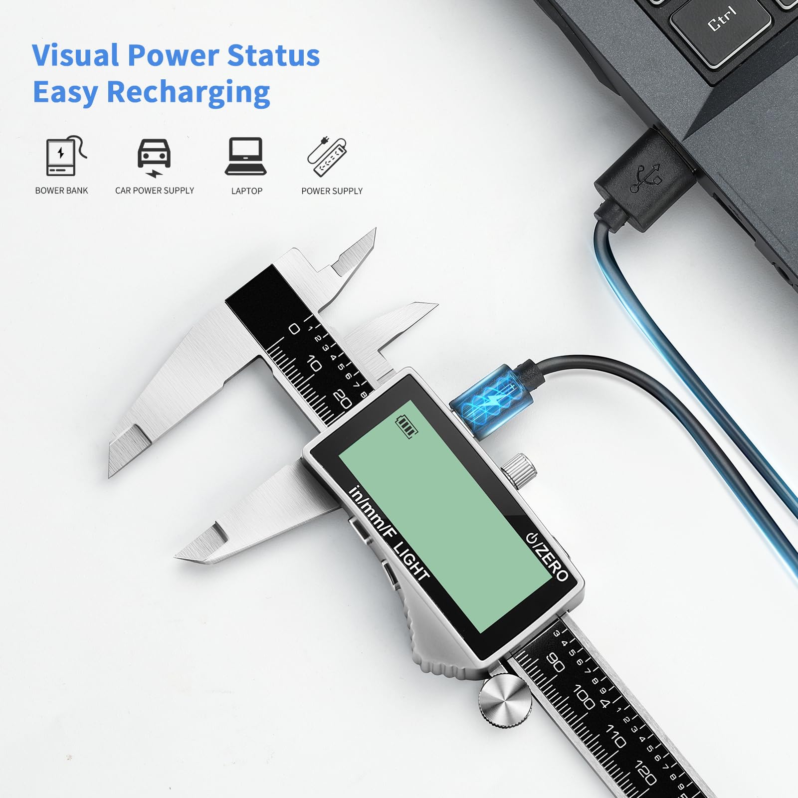 Digital Caliper - Rechargeable Measuring Tool -3
