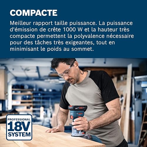 Bosch Professional 18V System Défonceuse portative GKF 18V-8 (butée longitudinale, 2x adaptateurs d’aspiration pour surfaçage, écran de protection, pince 8 mm, clé, L-BOXX, sans batterie/chargeur) - 2