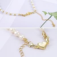 Vista 6 de Collar magnético de corazón de oro de 14 quilates, cierres y cierres de plata de ley 925, cierre de langosta doble, cierres magnéticos de joyería