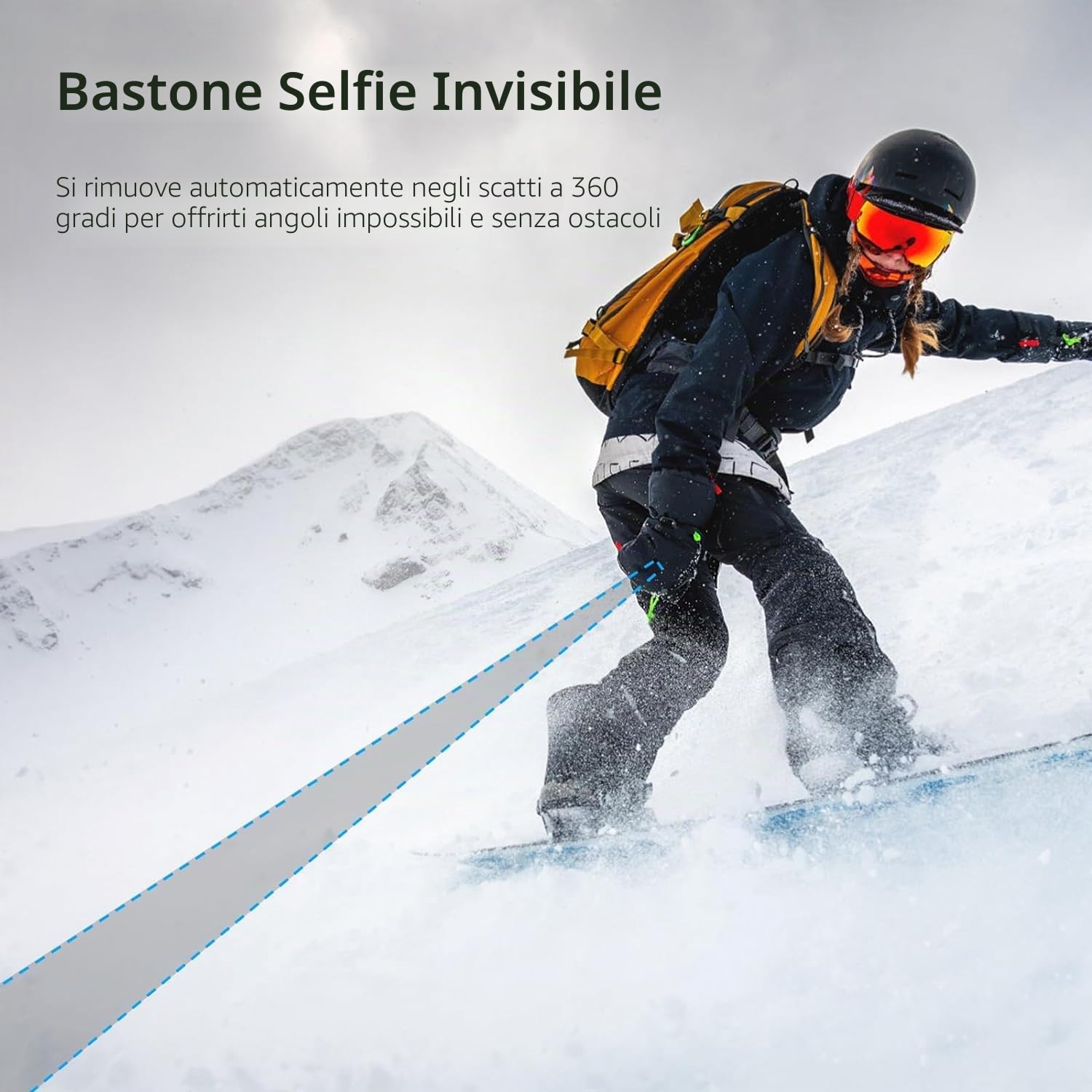 ULANZI TT52 Selfie stick treppiede da 150 cm per Insta360 X3/X4/X5/GO 3/Flow/ONE RS/GO 2/ONE X2/ONE R/ONE X/ONE, Bastone action cam, Monopiede fotografico compatibile con DJI