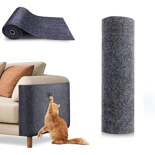 Tapete Arranhador Autoadesivo Premium para Gatos 30x100cm Carpete Resistente Cortável Protetor de Sofá Parede Cama Evita Arranhões Fácil de Aplicar