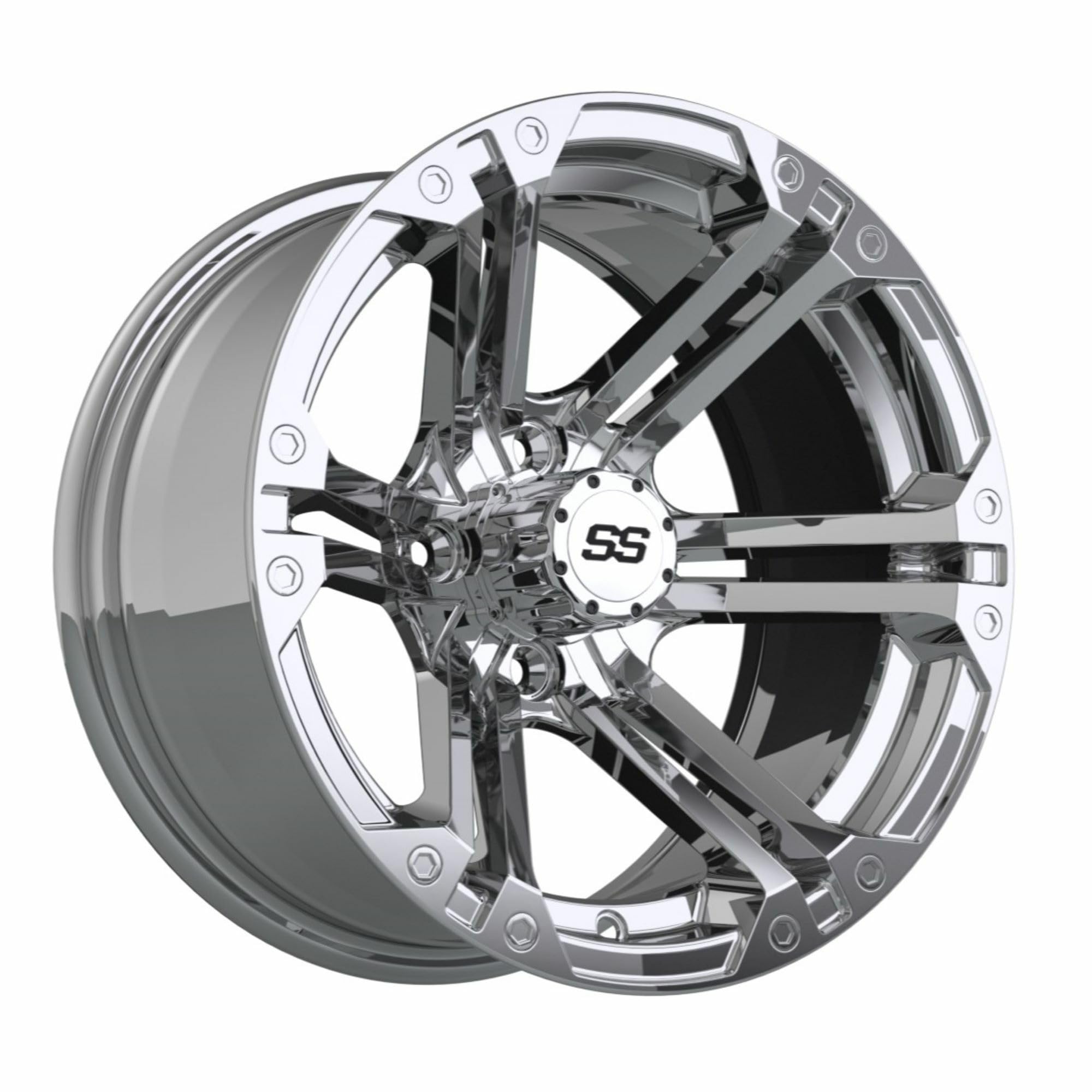 Amazon.com: GTW Specter Chrome Aluminum Golf Cart Wheel |14x7