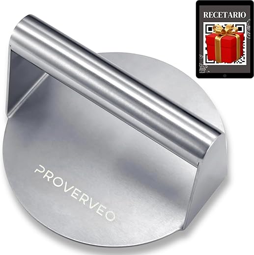 Stainless Steel Smash Burger + Burger Recipe Book | Burger Press | Round Smasher | Professional Nonstick Crusher | Burger Press