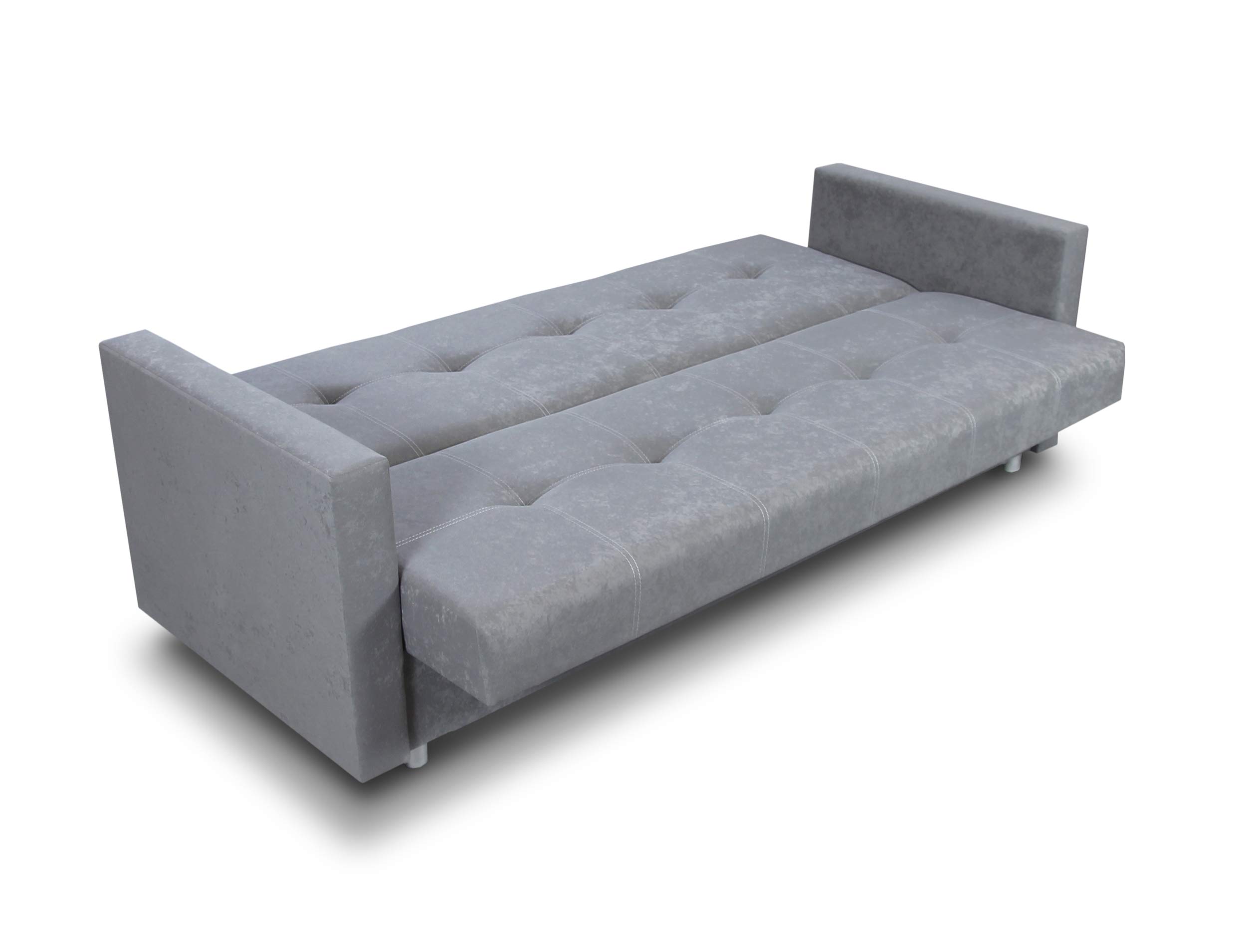 SuedineSchlafsofa Bettsofa Dave - Sofa mit Schlaffunktion und Bettkasten, Bett, Farbauswahl, Schlafcouch, Couch vom Hersteller, klick-Klack (Grau (Suedine 06))