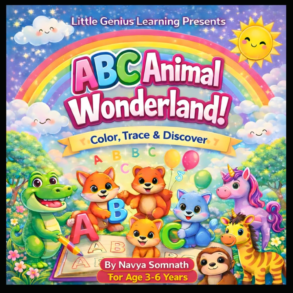 ABC Animals Coloring Book for Kids: Fun Alphabet Learning with Cute Animal Pages for Ages 3–6