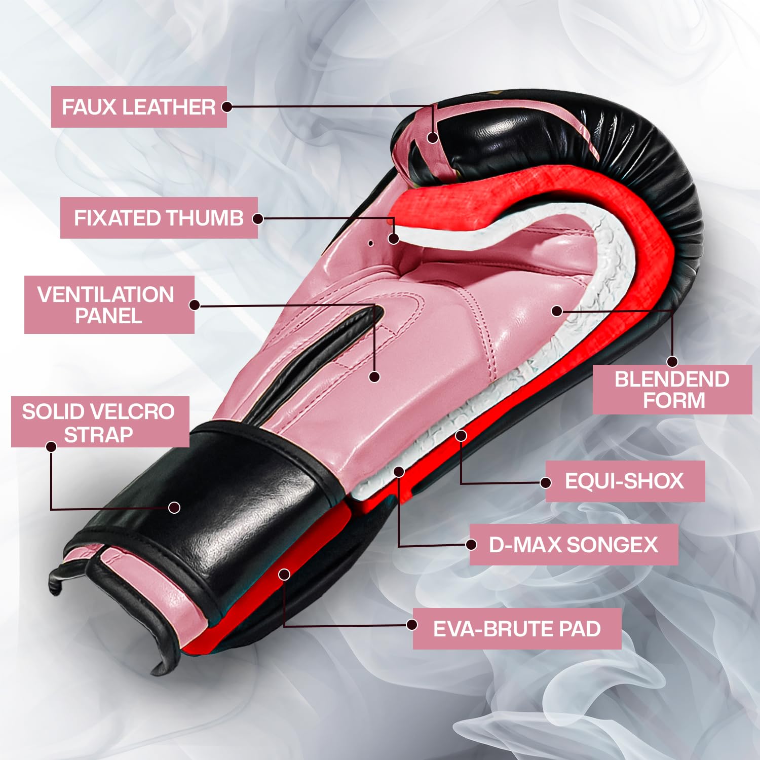 Xn8 - Guantoni da boxe in finta pelle, per kickboxing, MMA, Grappling, muay thai, karate, palmo ventilato, protezione multistrato per uomini e donne (226,8 g, 283,5 g, 340,2 g, 396,9 g, 453,6 g)