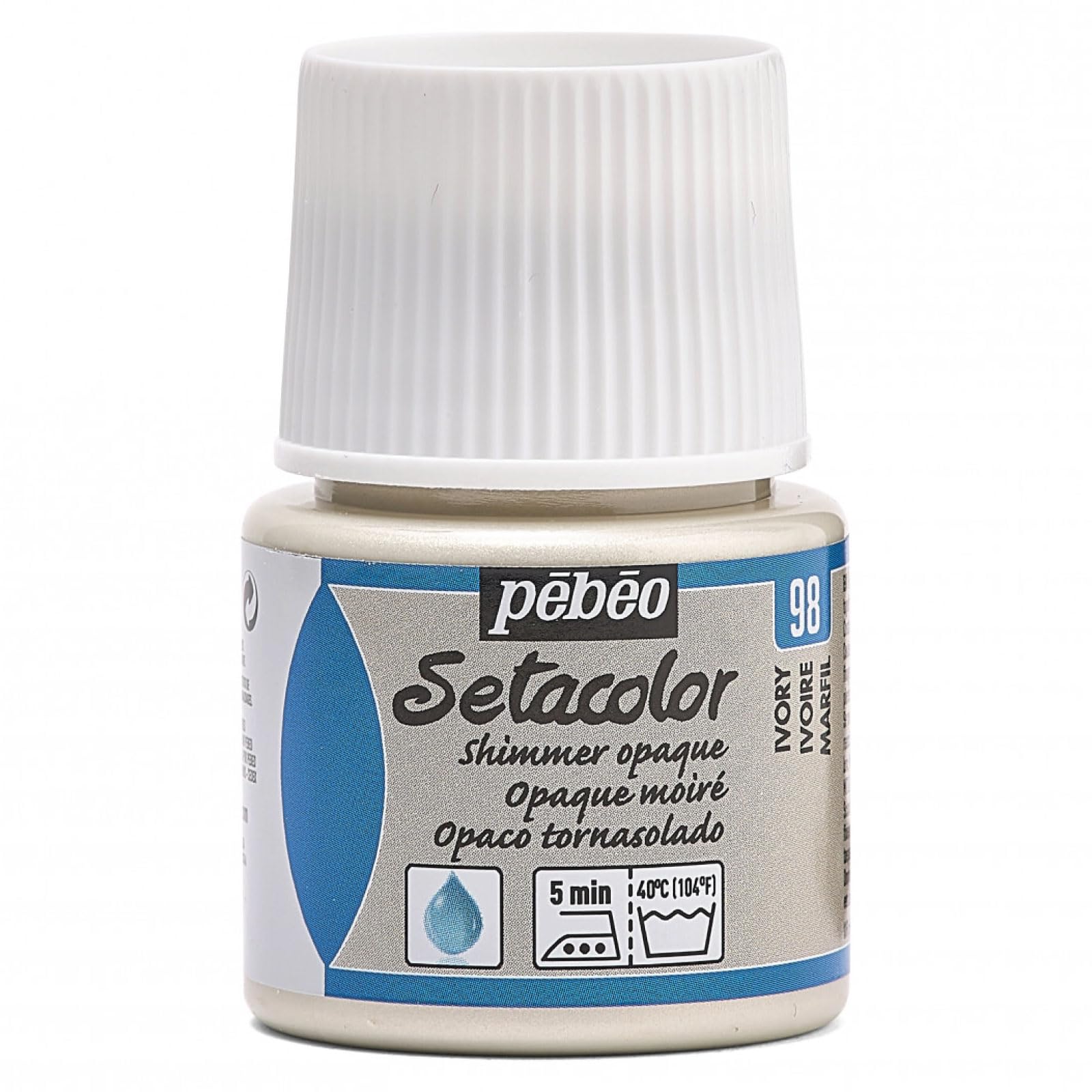Pebeo Ivory Setacolor Opaque Fabric Paint 45-Milliliter Bottle, Shimmer