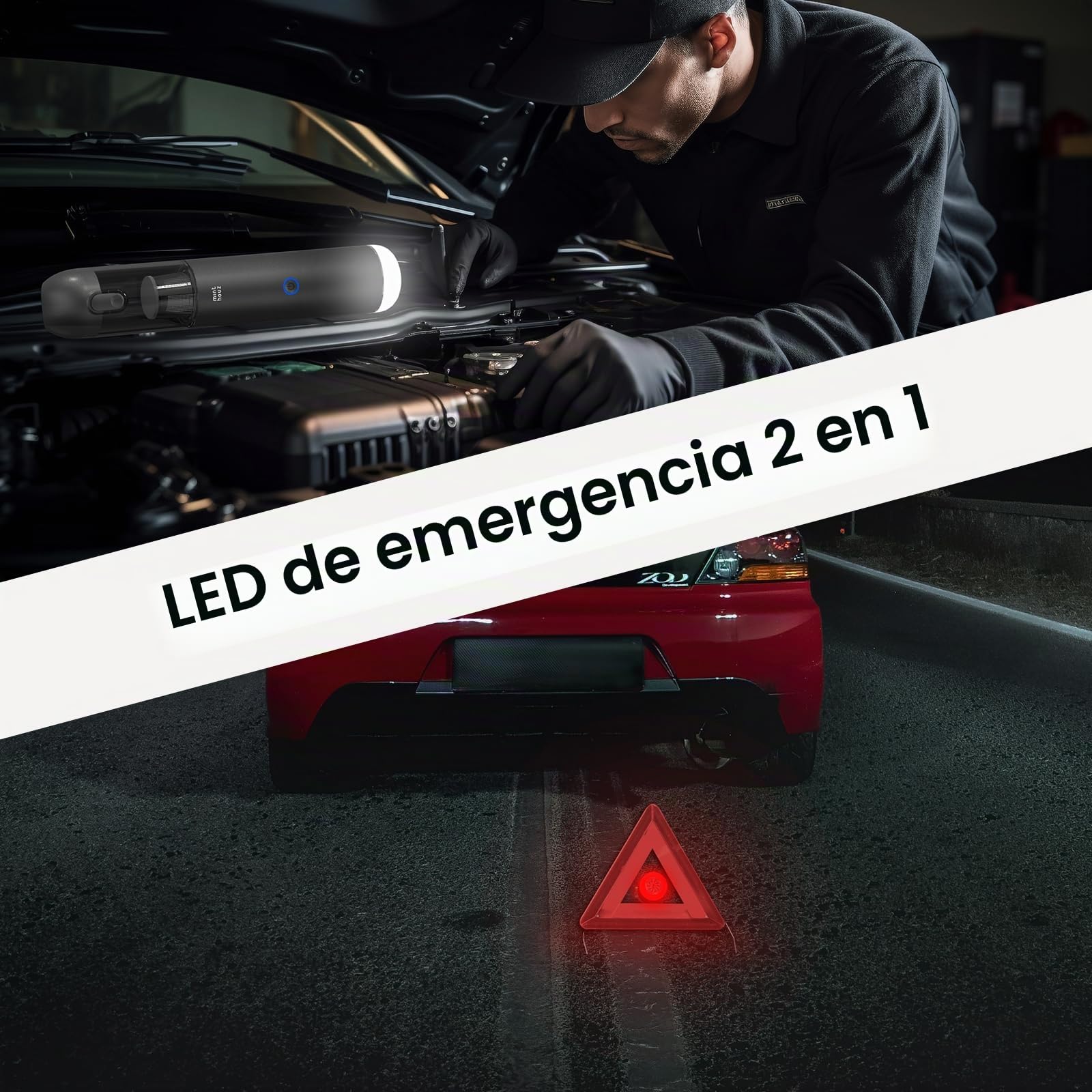 Minthouz Aspiradora de Mano 17000Pa/120W Aspirador de Coche Portátil Aspiradoras de Mano sin Cable 3 en 1, para el Hogar, el Coche y Las Mascotas