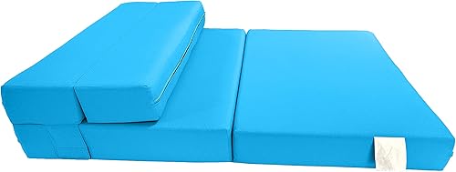 Miniatura 5 de D&D Futon Furniture Colchón plegable portátil, camas de invitados de estudio, colchones de caravana, espuma de alta densidad (turquesa, 6 x 48 x 80