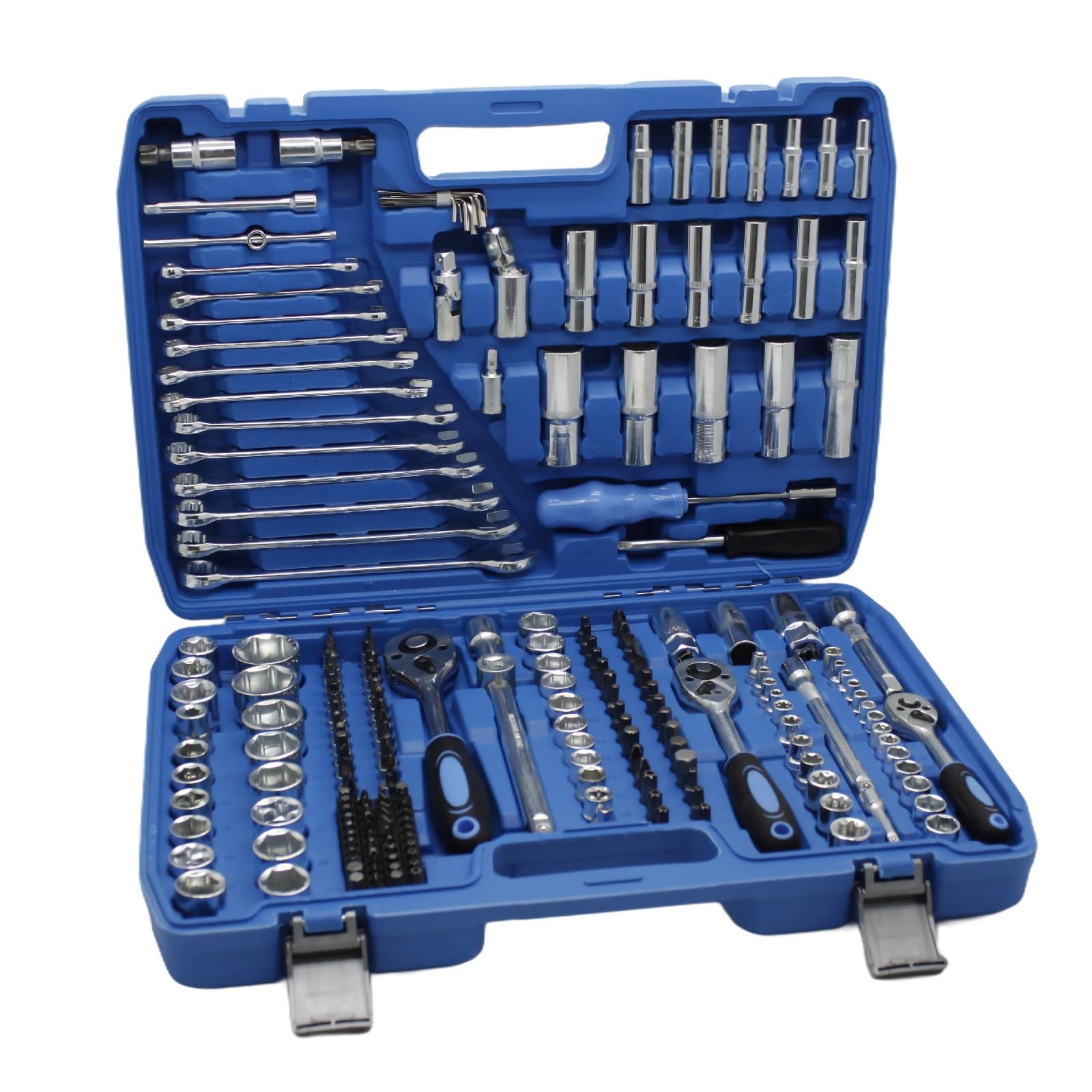 Juego herramientas mecánico Juego utensilio doméstico reparación hogar Kit herramientas 216 piezas conjunto mano herramienta trinquete y estuche el hogar y el coche bricolaje