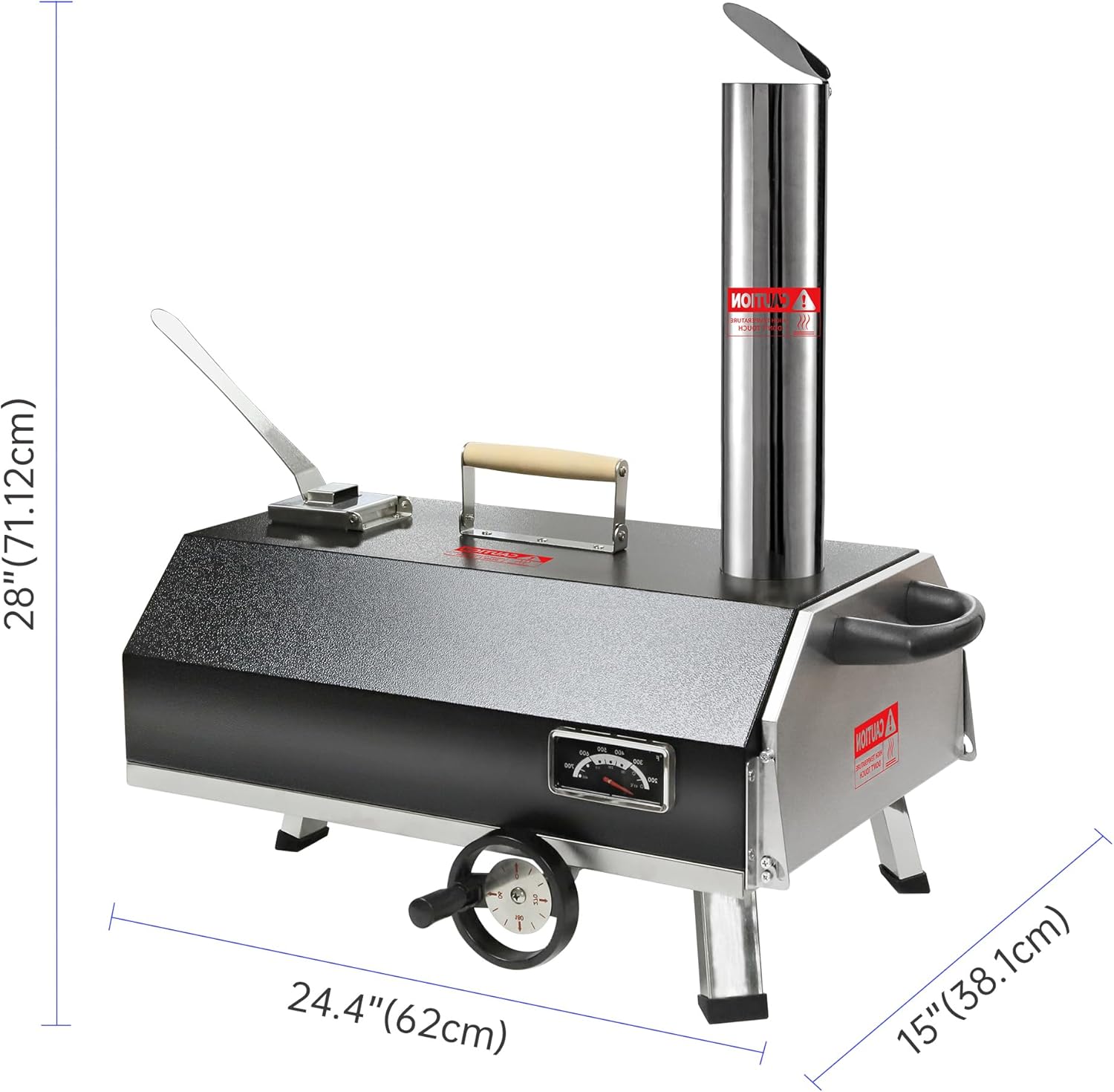 Semi-Automatic Black 12 Outdoor Pizza Oven Portable Wood Fired Pizza Oven Outdoor Cooking Pizza Maker Portable Pizza Oven for Authentic Stone Baked Pizzas