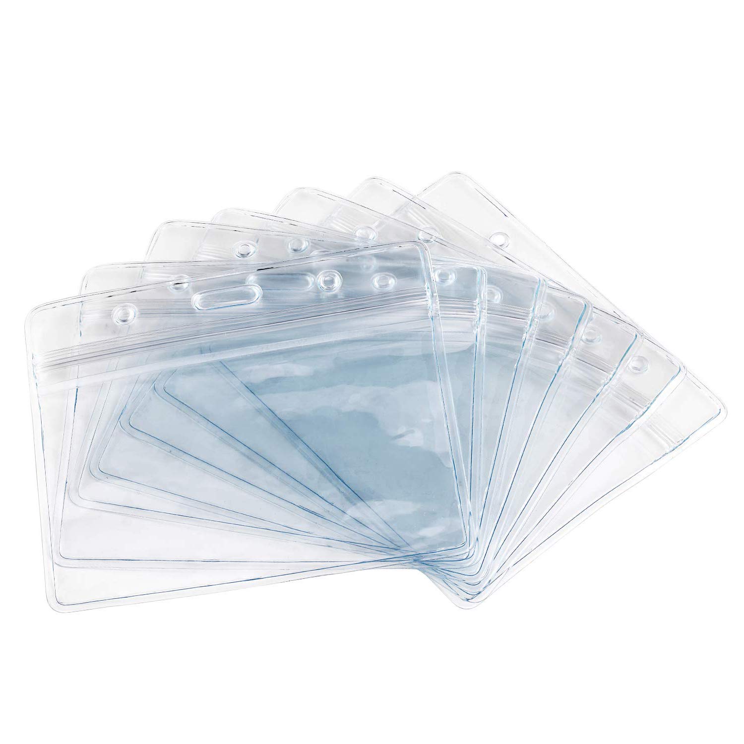 IDカードホルダー 透明 50個 横型 名刺 バッジ 10x8.5cm Amazon | 50枚セット 透明 クリップ付き 防水保護 横型 IDカード