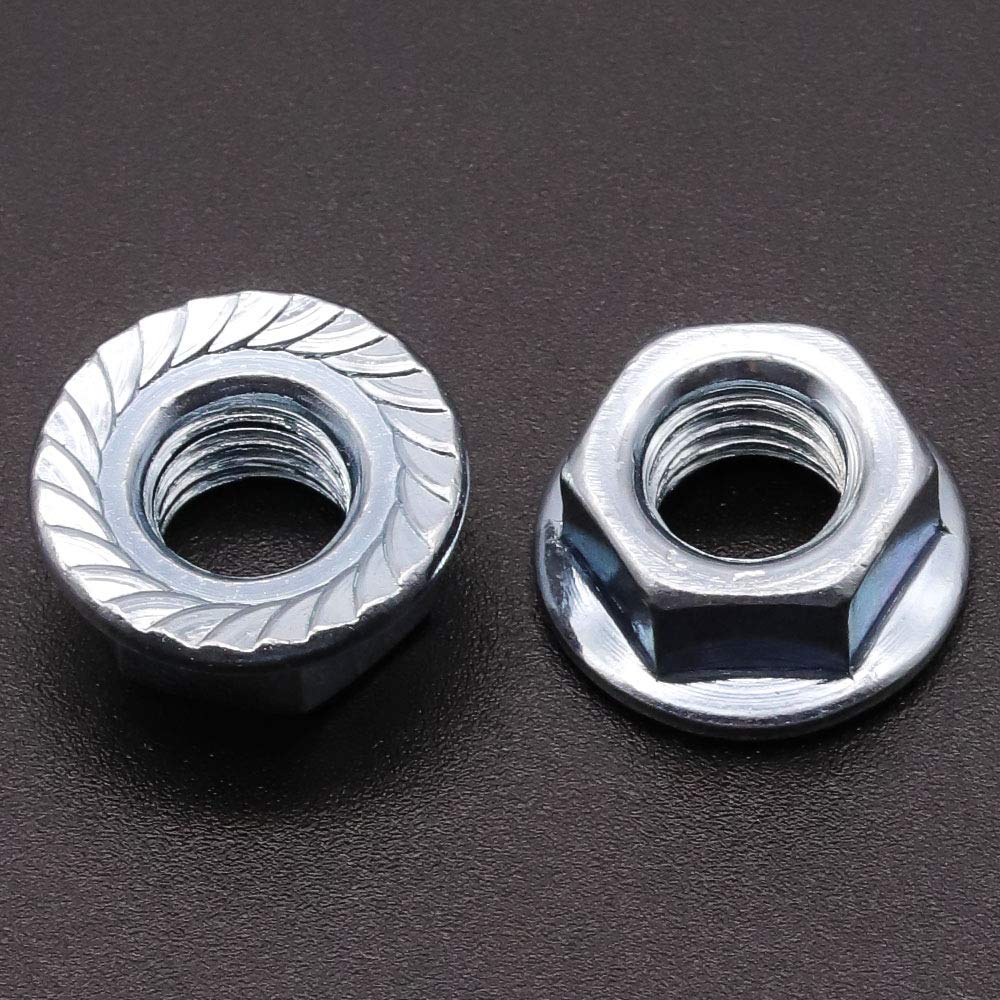 3/8-16 UNC Serrated Flange Hex Locknuts Zinc Plated Carbon Steel 20 Pack