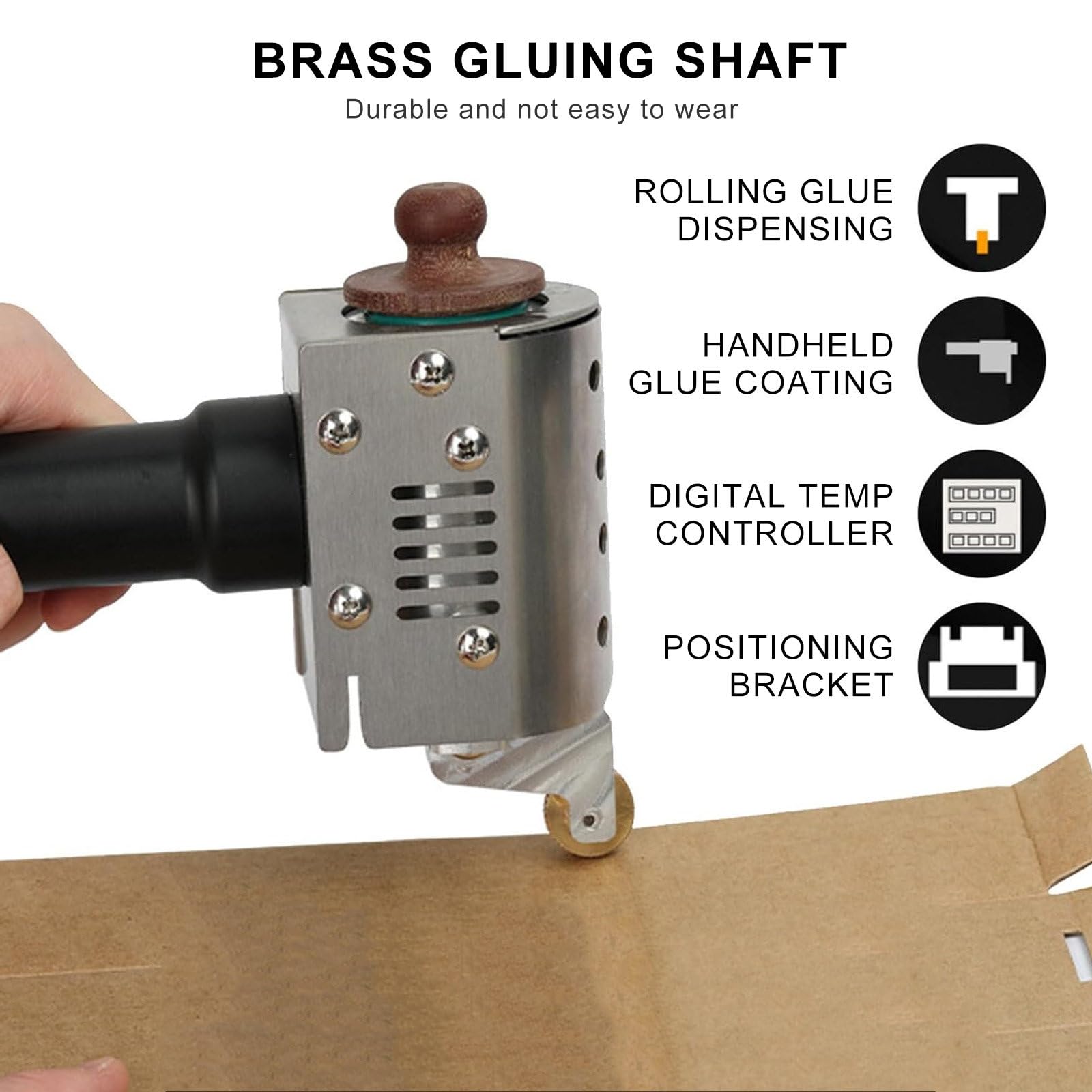 vnmudzeo Hot Melt Gluing Coating Equipment Digital Display,50 ml Lightweight DIY Crafts Rolling Glue Machine,for Decorative Picture and Text Printing Industries,8mm-110V