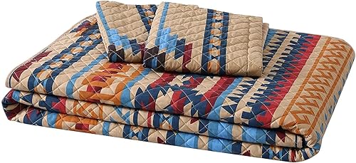 Miniatura 10 de Chezmoi Collection Chloris - Juego de edredón de 3 piezas con estampado de medallones florales, colcha de microfibra prelavada, color azul marino,