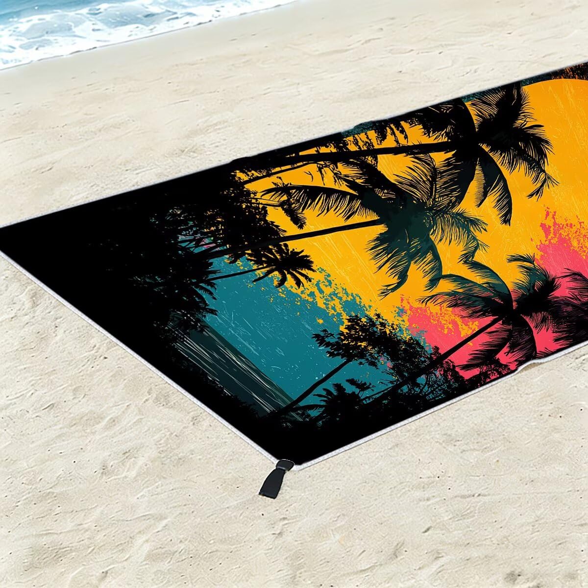 Telo Mare Microfibra, Telo Mare Grande 100x220cm 2 Pezzi, Asciugamano Palestra Donna Asciugatura Rapida, Antisabbia Asciugamano Microfibra, Leggero Asciugamani Palestra per Regalo (Tramonto) -4224