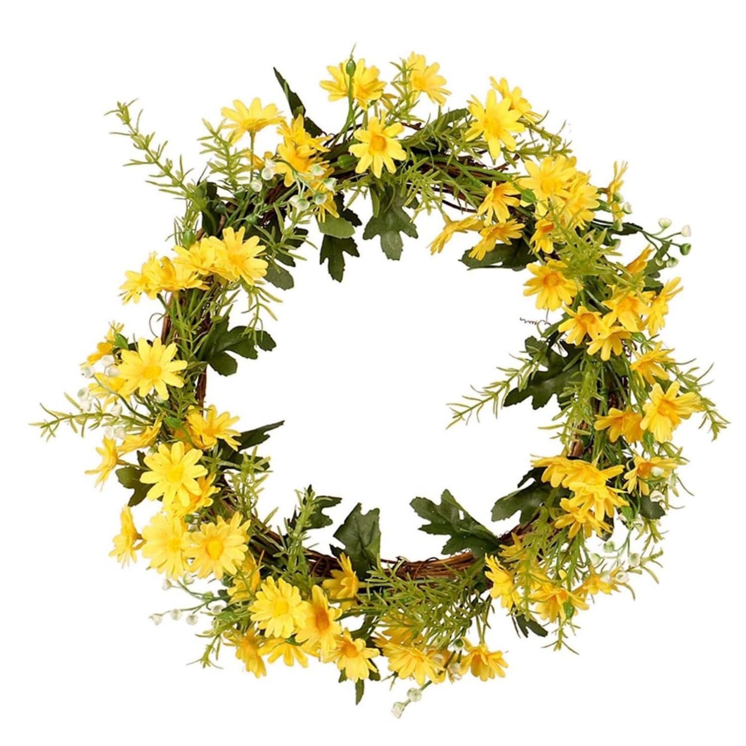 Ghirlanda Margherite Finte - Decorazione Porta Primaverile/Estate - Fiori Artificiali - Per Casa, Matrimoni - Foto 5