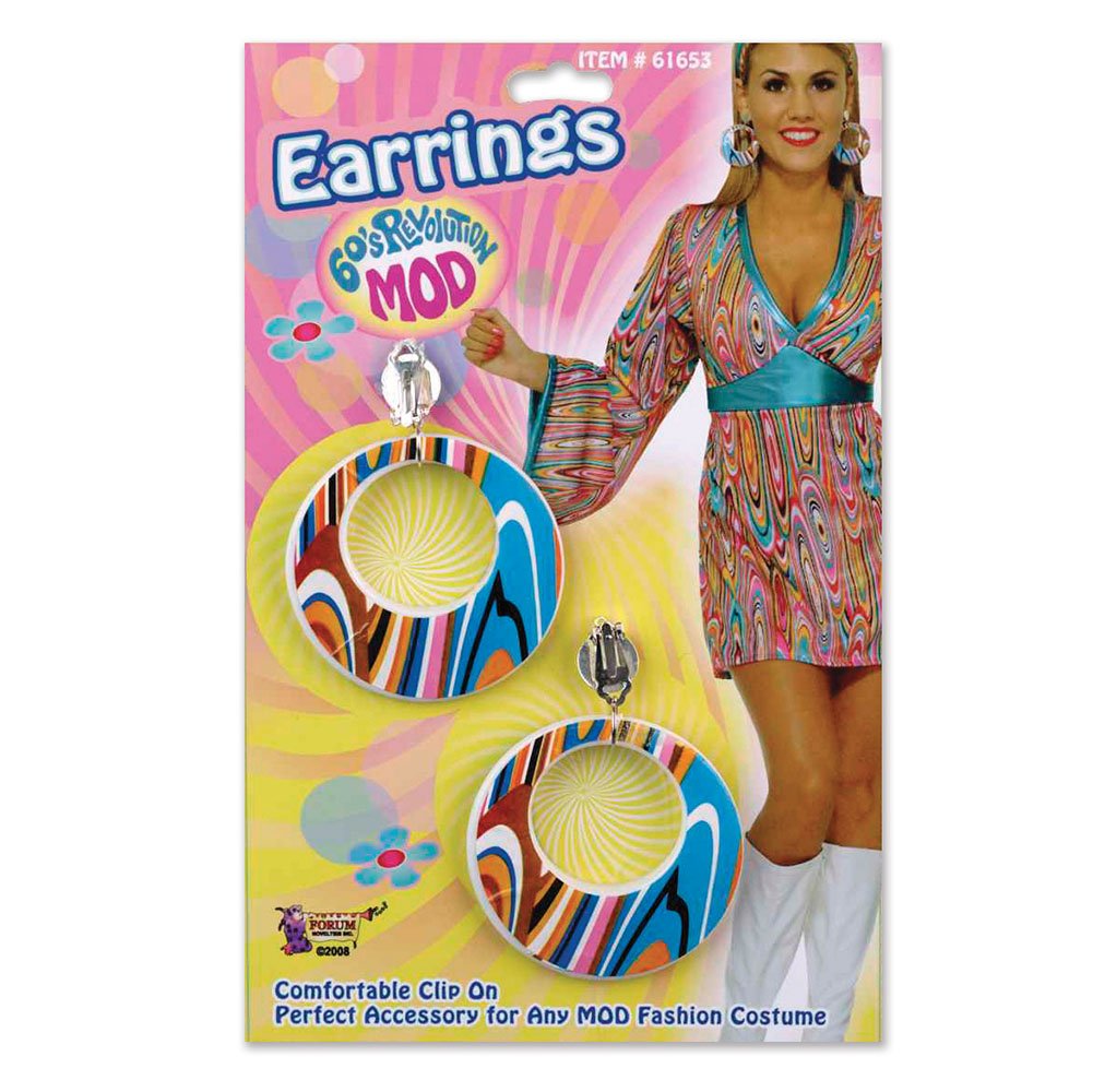 Bristol NoveltyBA1085 Swirl Mod Glitter Earrings | for Women | Multicolor, One Size
