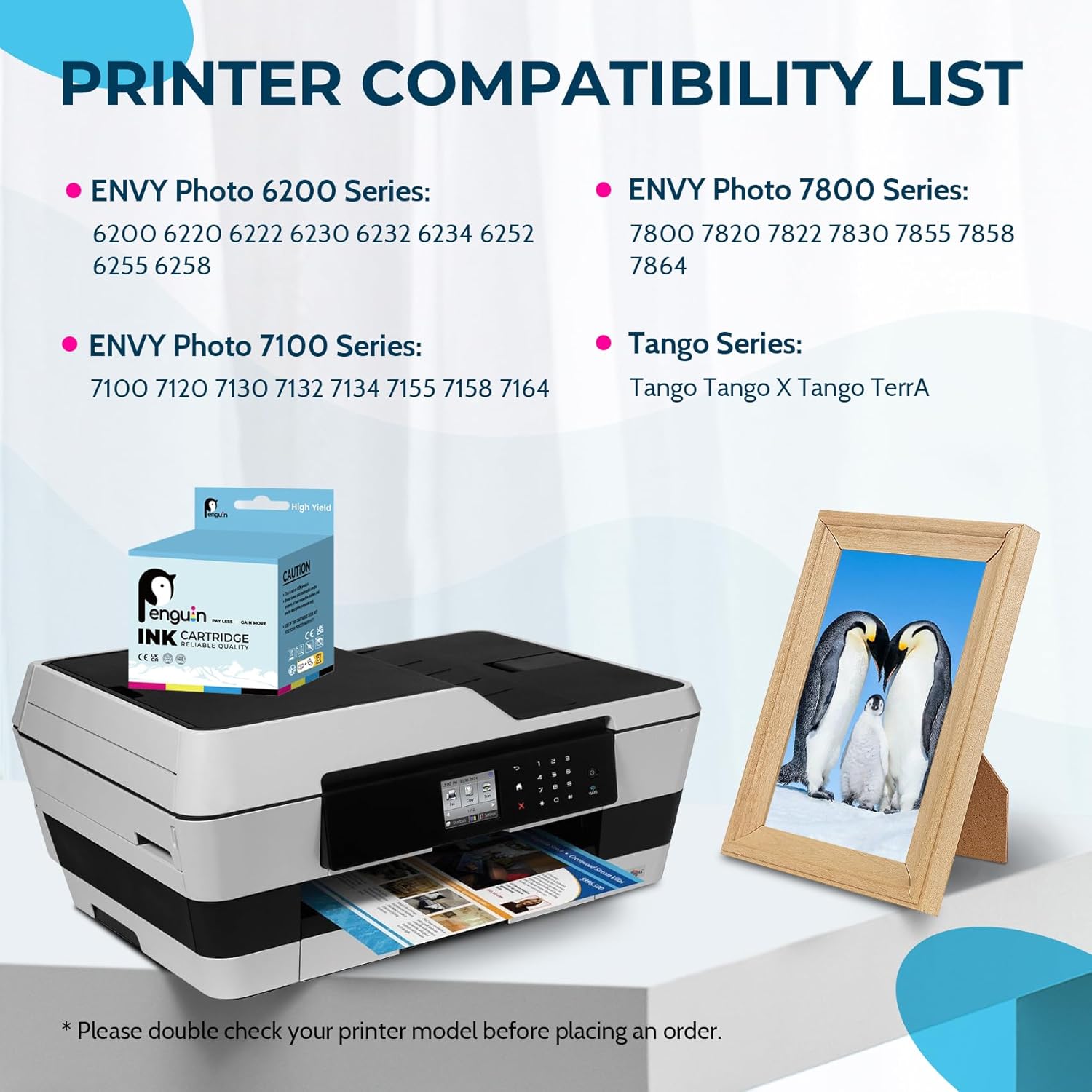 Penguin 64XL Black Ink Cartridge Replacement for HP Ink 64 XL for Envy Photo 7155 7858 7155 7100 7800 7855 6222 Printers (1 Black for HP64XL HP64 Printer Ink HP 64XL HP64XL Black