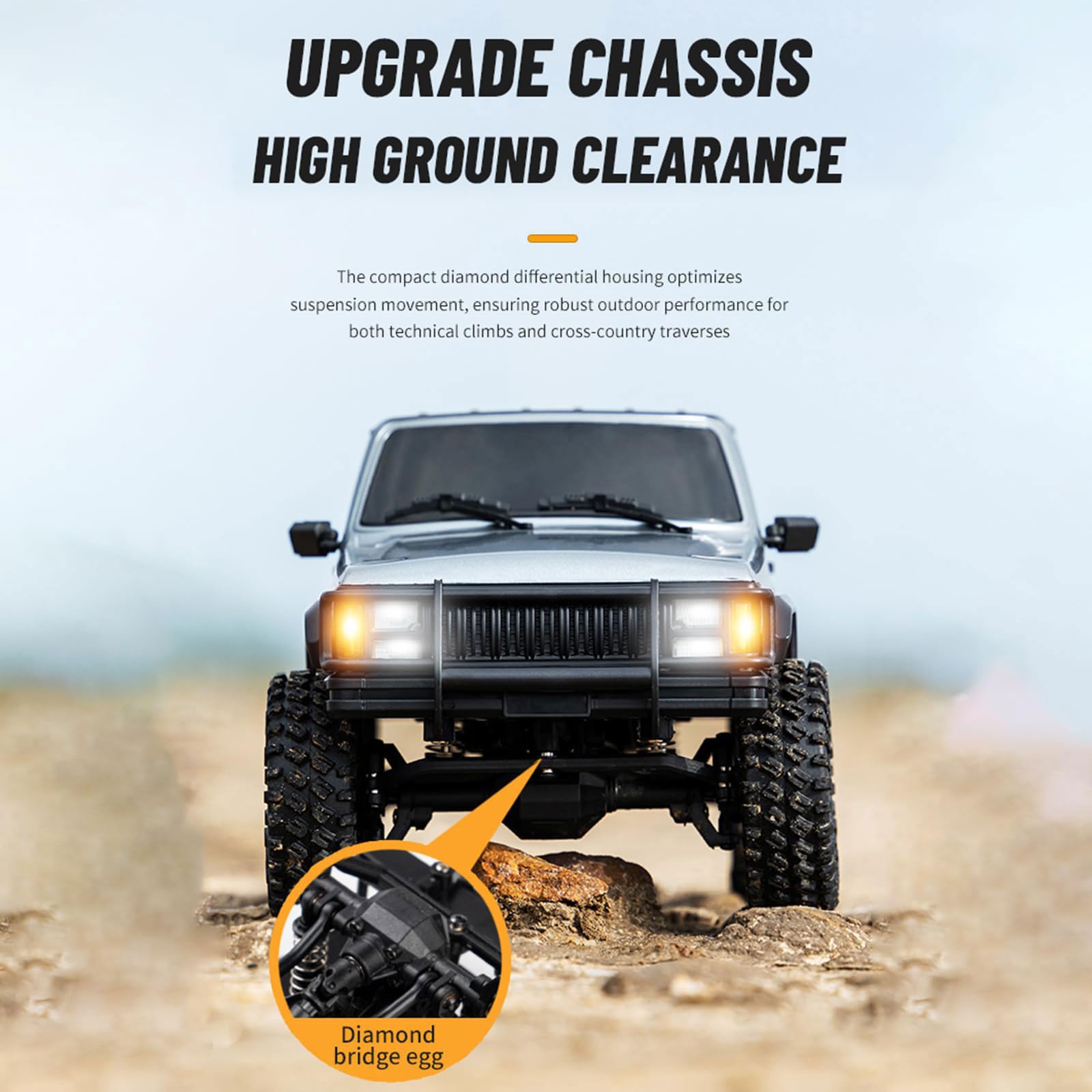 Rc Pojazd Wspinaczkowy 4x4 All-terrain Buggy Z Reflektorem Led, Niezależnym Zawieszeniem 4wd, Gumowymi Oponami I Karoserią Przeciwwybuchową Z Pvc Do Przygód W Terenie