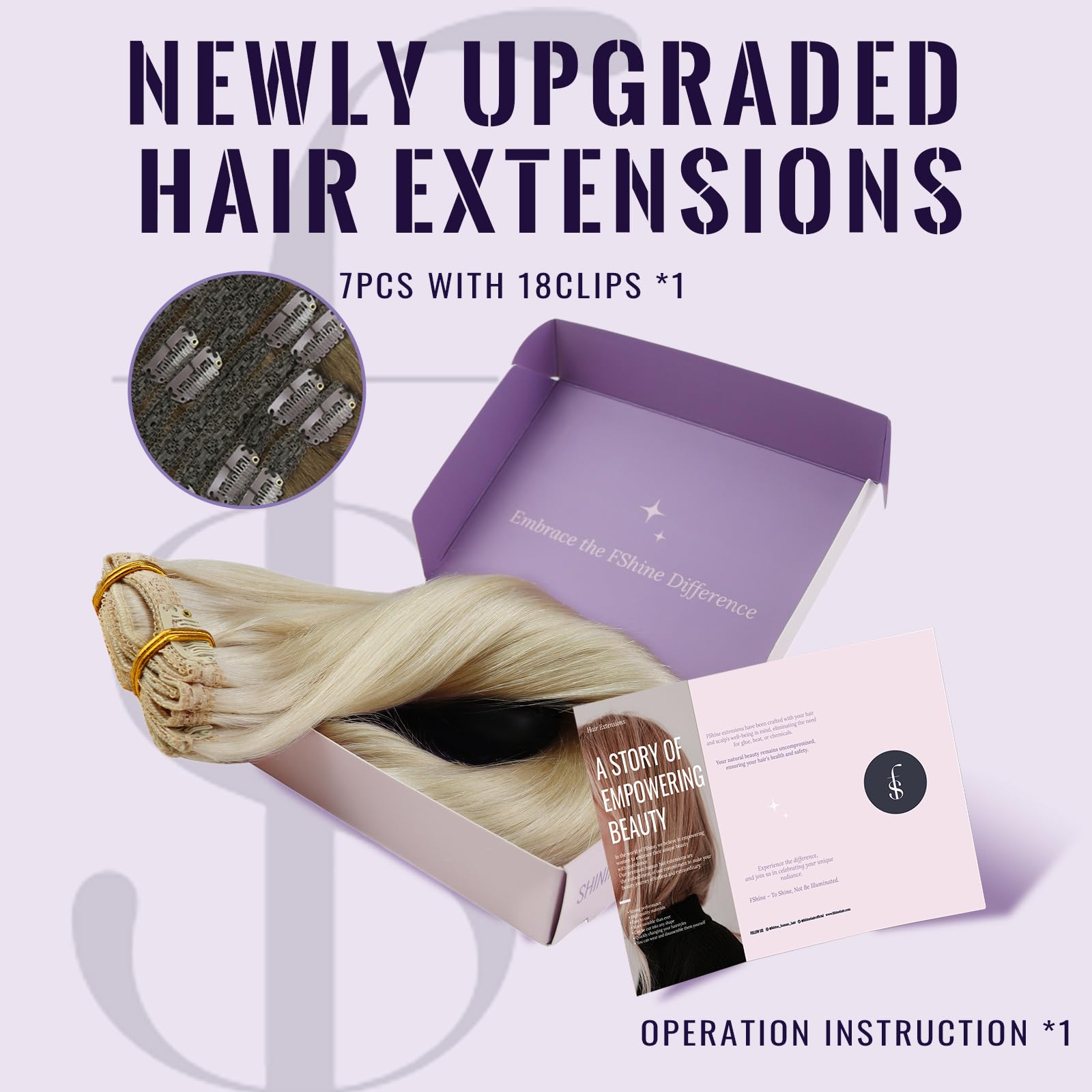 fshine Clip in Estensioni Capelli Umani 60cm 150 Gram Platino Biondo Capelli Dritti 7 Pz Estensione Dei Capelli Umani Estensione Dei Capelli Dritti Remy Clip Estensione Dei Capelli Umani