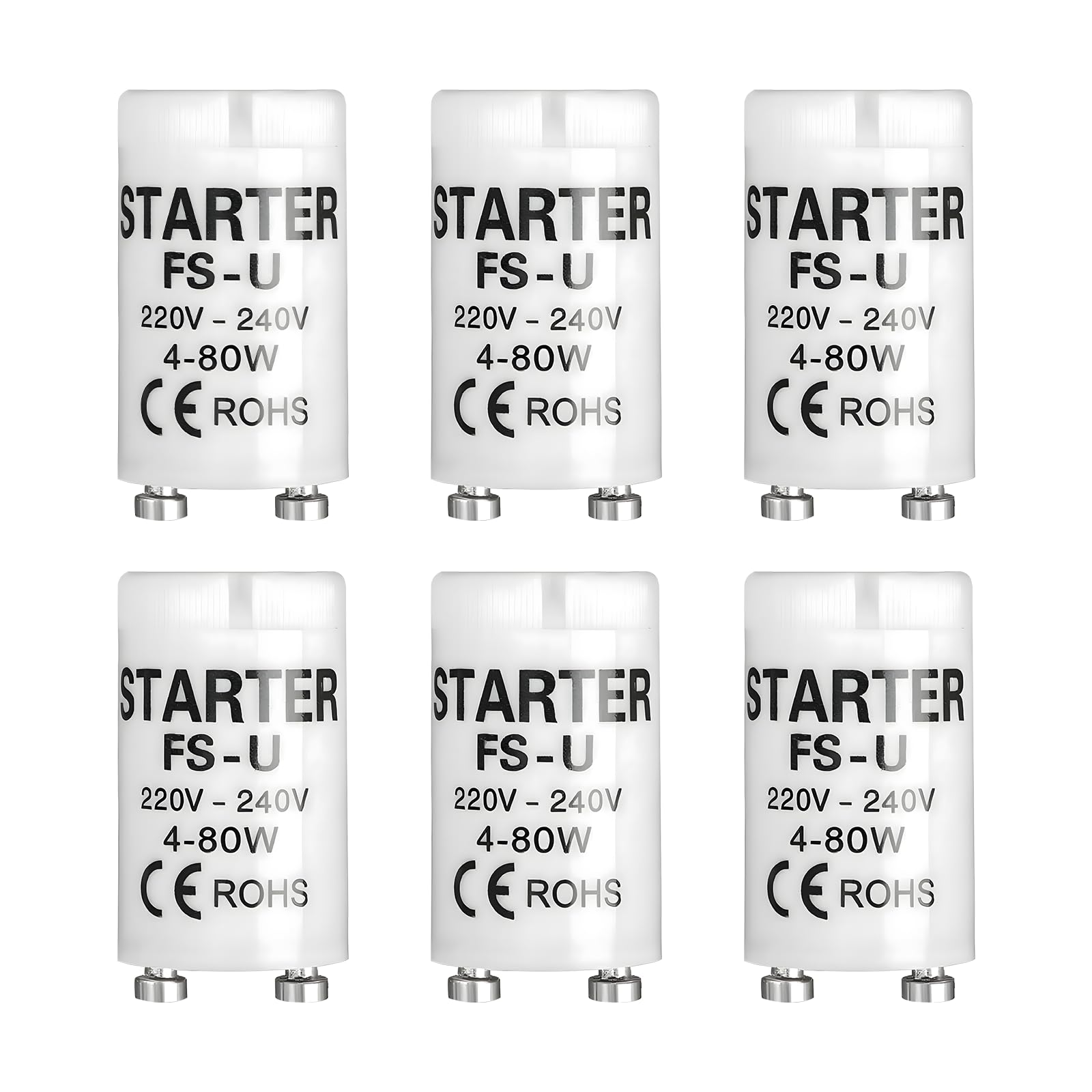 Fadbudss 6 Pcs Watt Fluorescent Light Starter, Fluorescent Tube Strip Light Starter Unit