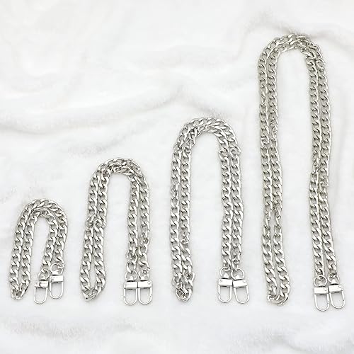 Miniatura 6 de RAPUDA - 4 cadenas planas de repuesto de hierro de diferentes tamaños, correa de cadena de metal para bolso de mano, bolso de hombro, bolso cruzado