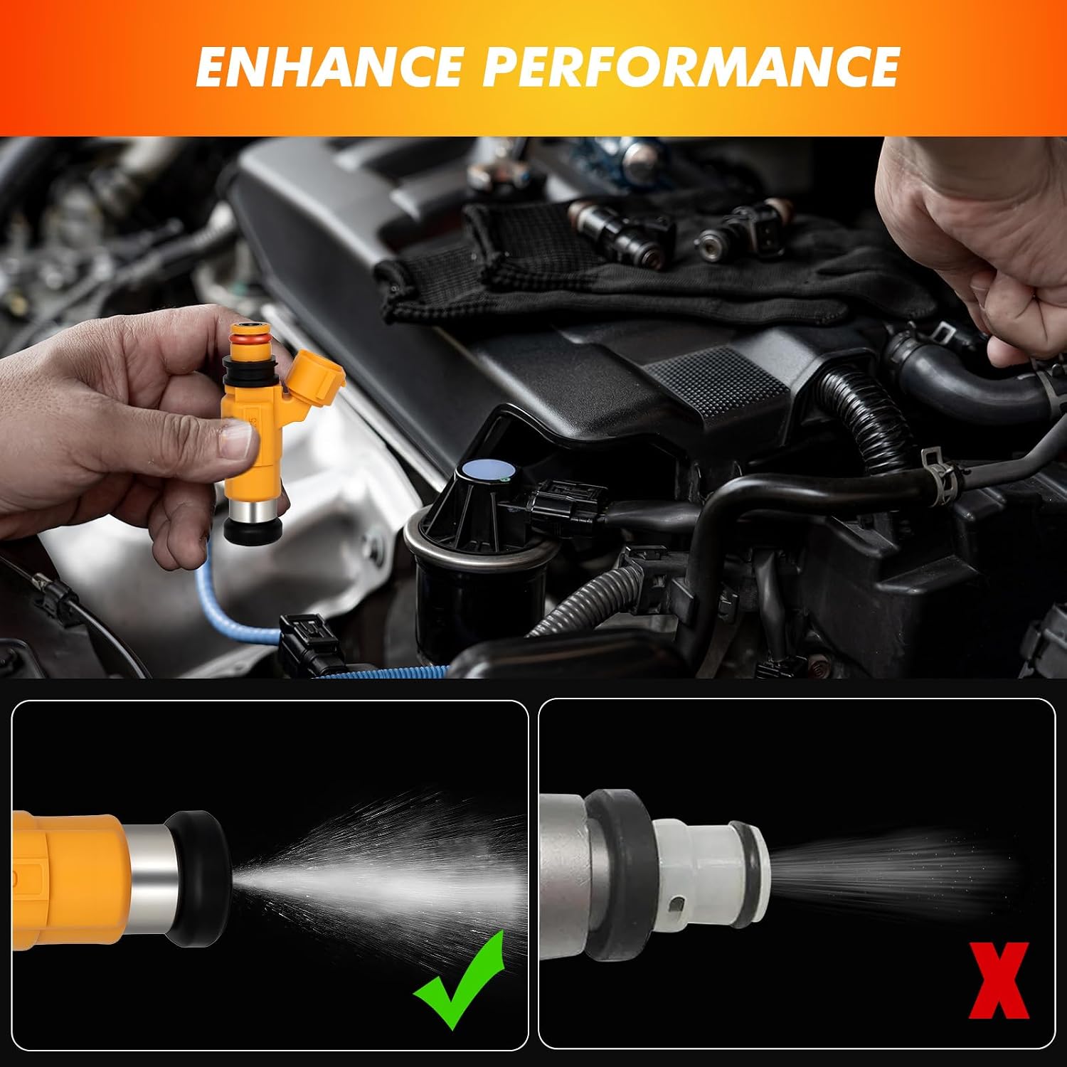 1997-2005 Fuel Injector Compatible for Marine Yamaha Outboard F150 Outboard 115HP, Mitsubishi Galant Montero Sport 1997-2005, 3.5L 3.0L 2.4L V6 L4, Replace CDH275 63P-13761-00-00