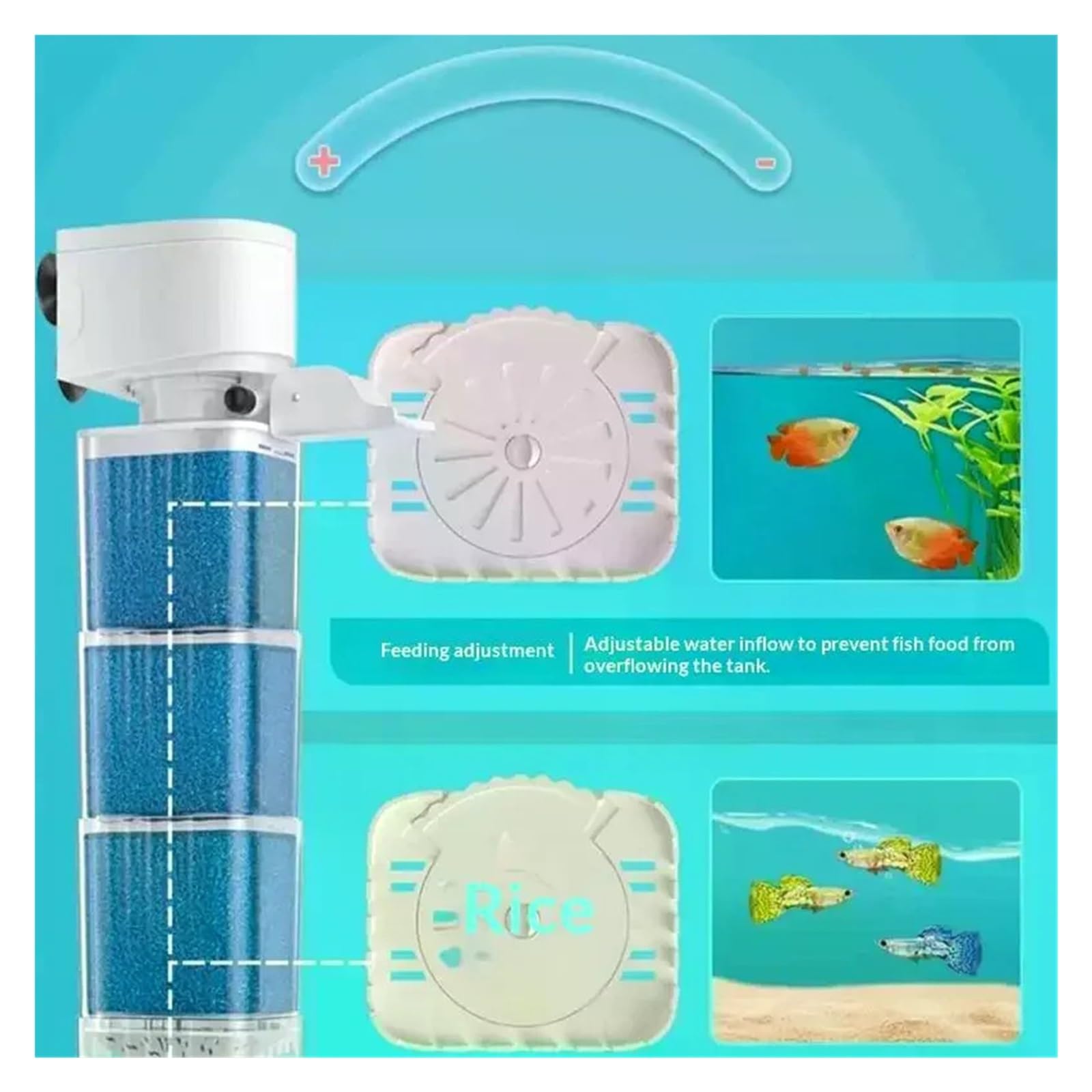 Aquarium-Innenfilter, Aquarium-Filterpumpe, tauchfähig, leise, Sauerstoffbelüfter, interner Wasserwellenmacher, 220 V | 35 W