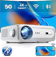Vista 1 de Proyector inteligente 4K compatible con Android 11.0 con WiFi 5G, Bluetooth, XGODY Sail1 Native 1080P 700ANSI Proyector de cine en casa al aire