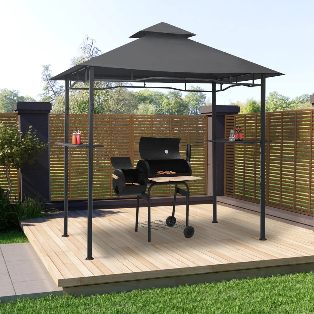 Gazebo Per Barbecue,Gazebo Giardino,Tende Per Gazebo Adatto Per Terrazze, Balconi, Piscine, Giardini, Campeggio, Eventi 240x150x255 Cm Antracite in Acciaio
