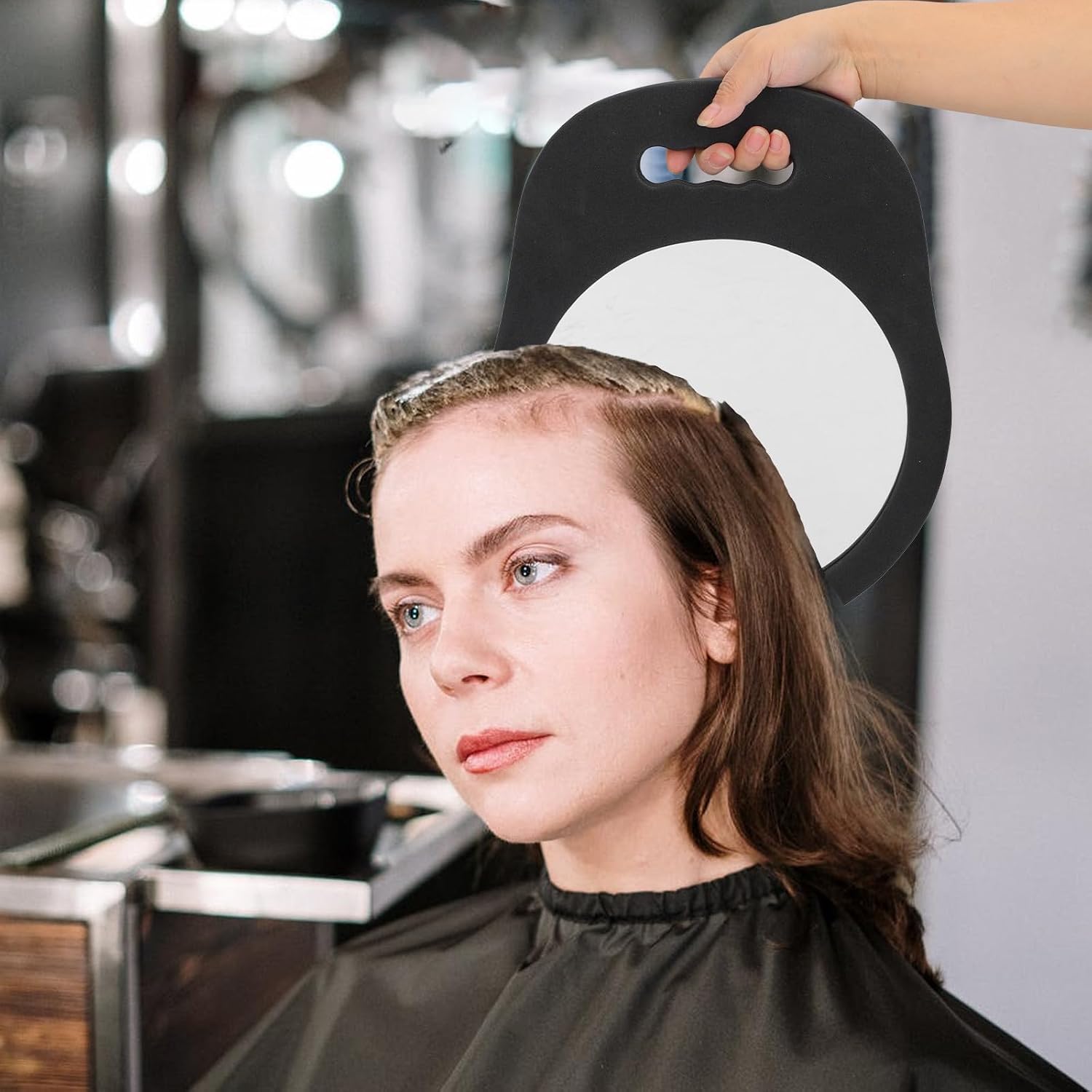 Handheld Foam Frame Mirror Salon Barber Makeup Mirror for Hairdressing and Personal Use