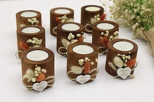 Miniatura 8 de Candelabros cilíndricos personalizados, velas de madera, velas para el hogar, decoración de fiesta, velas de té y candelabros, recuerdos de boda,