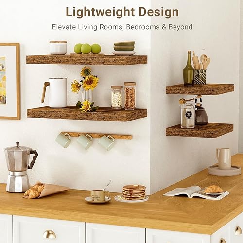 Miniatura 7 de Vivelove Estantes flotantes de 10 pulgadas de profundidad de 10 pulgadas de largo, estantes de pared de 10 x 10 pulgadas de ancho con soportes