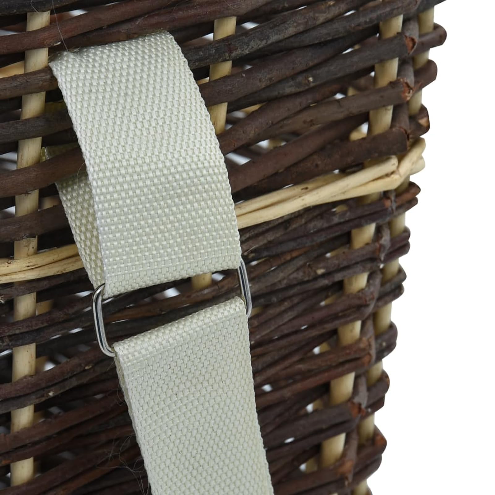 Cesto in legno con tracolla, zaino per legna da ardere con manici e cinghie 44,5 x 37 x 50 cm, ideale per conservare e trasportare legna da ardere