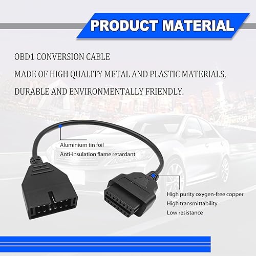 Miniatura 5 de Adaptador OBD, adaptador electrónico para vehículos GM, reemplazo del cable del conector OBD1 a OBD2