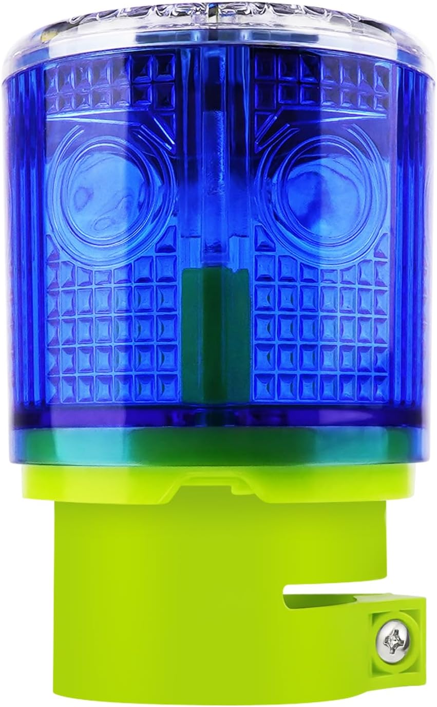 Aolyty Solar Strobe Warning Light 360 Degree Super Bright IP54 Waterproof for Construction Traffic Dock Marine Light Control Flashing (Blue)
