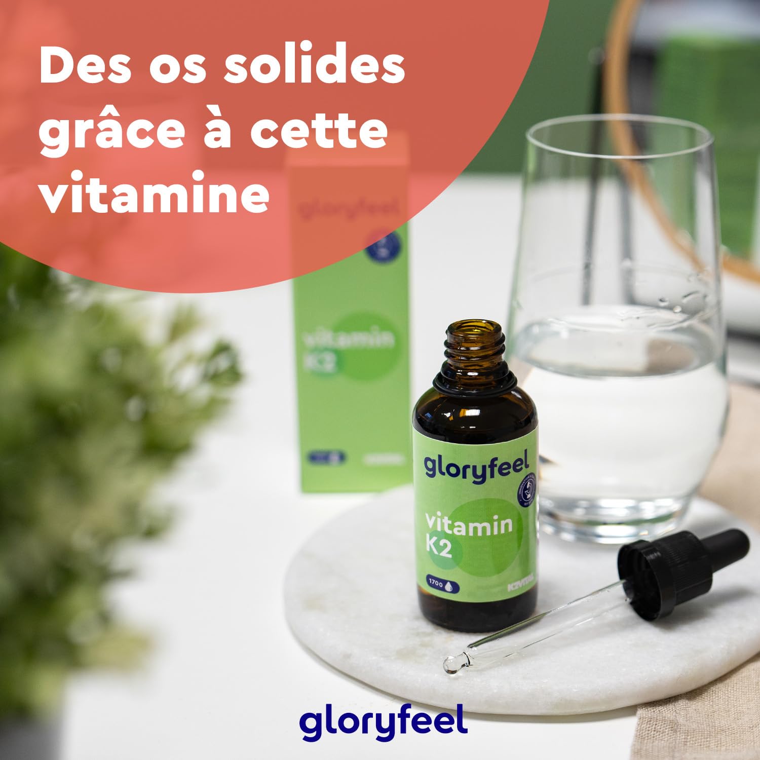 Vitamine K2 MK-7 200µg, 1700 Gouttes, 50ml Premium 99,7+% Teneur All-Trans (K2VITAL® de Kappa), Naturellement Fermenté et Sans Additifs, Testé en laboratoire