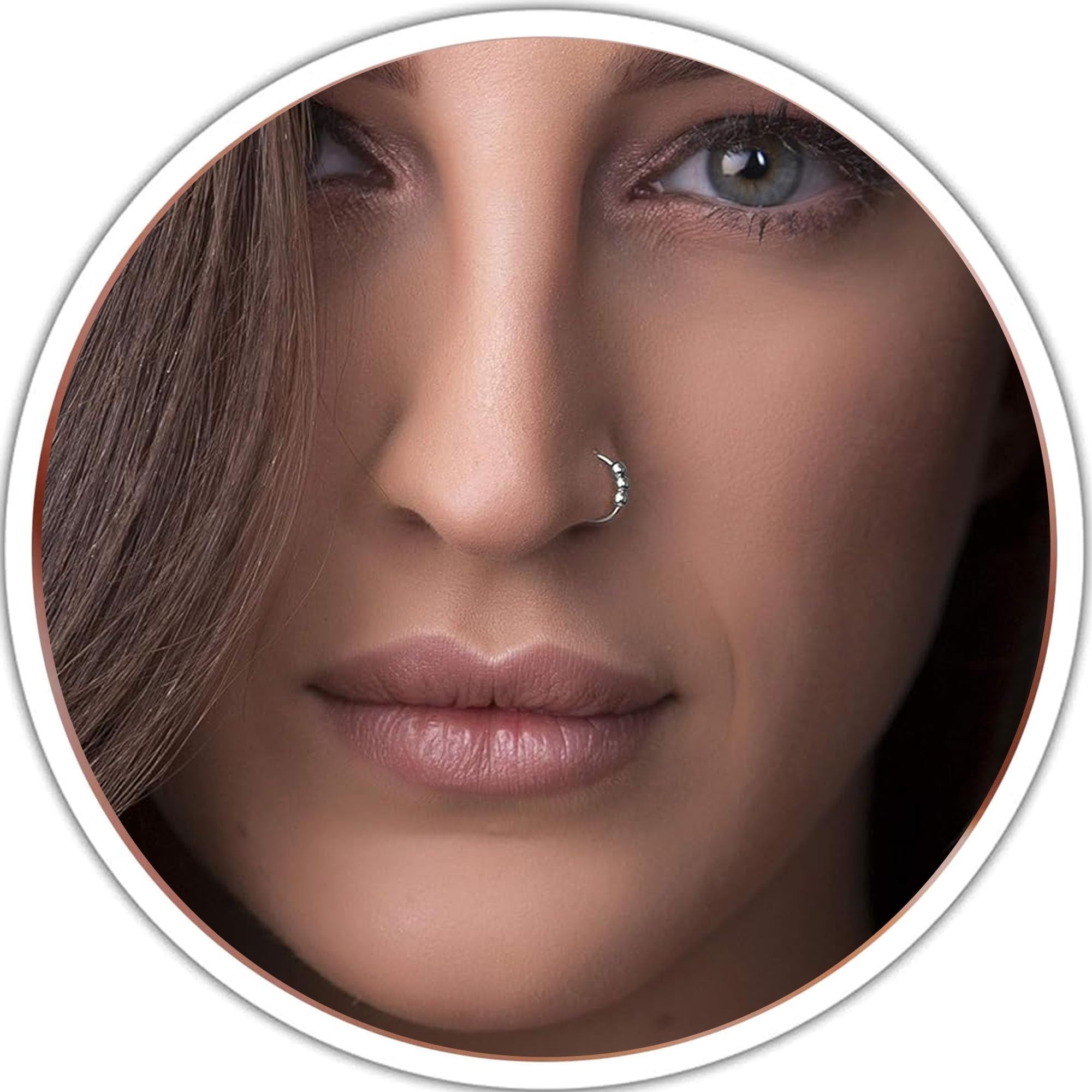 Jolliz Beaded Nose Rings Hoops – 24 Guage Nose hoops Handmade with Classic Design, Hypoallergenic Nose Rings for Women, Nose Piercings for Stylish Everyday Wear