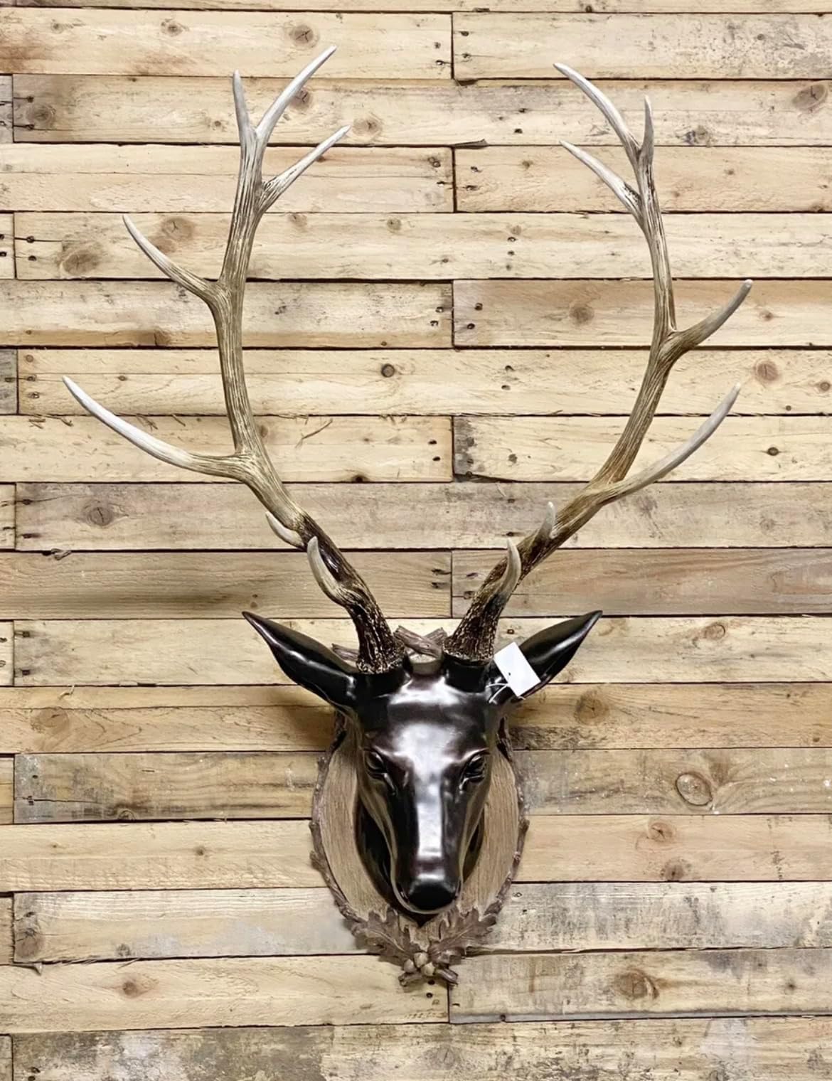 Large Wall Mounted Deer Stags Head Sculpture ~ Antiqued Bronzed Finish Height 88cm
