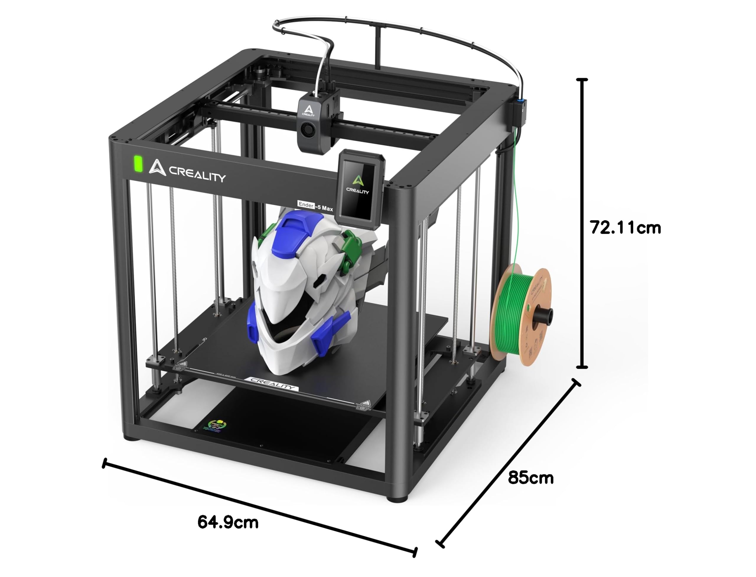 Creality Ender-5 Max 3D Drucker, Großvolumiger Helm Drucker, Ultraschnell 700 mm/s, Aluminiumrahmen, Automatische Bettnivellierung, Statusanzeige, Großes Bauraum 400 × 400 × 400 mm
