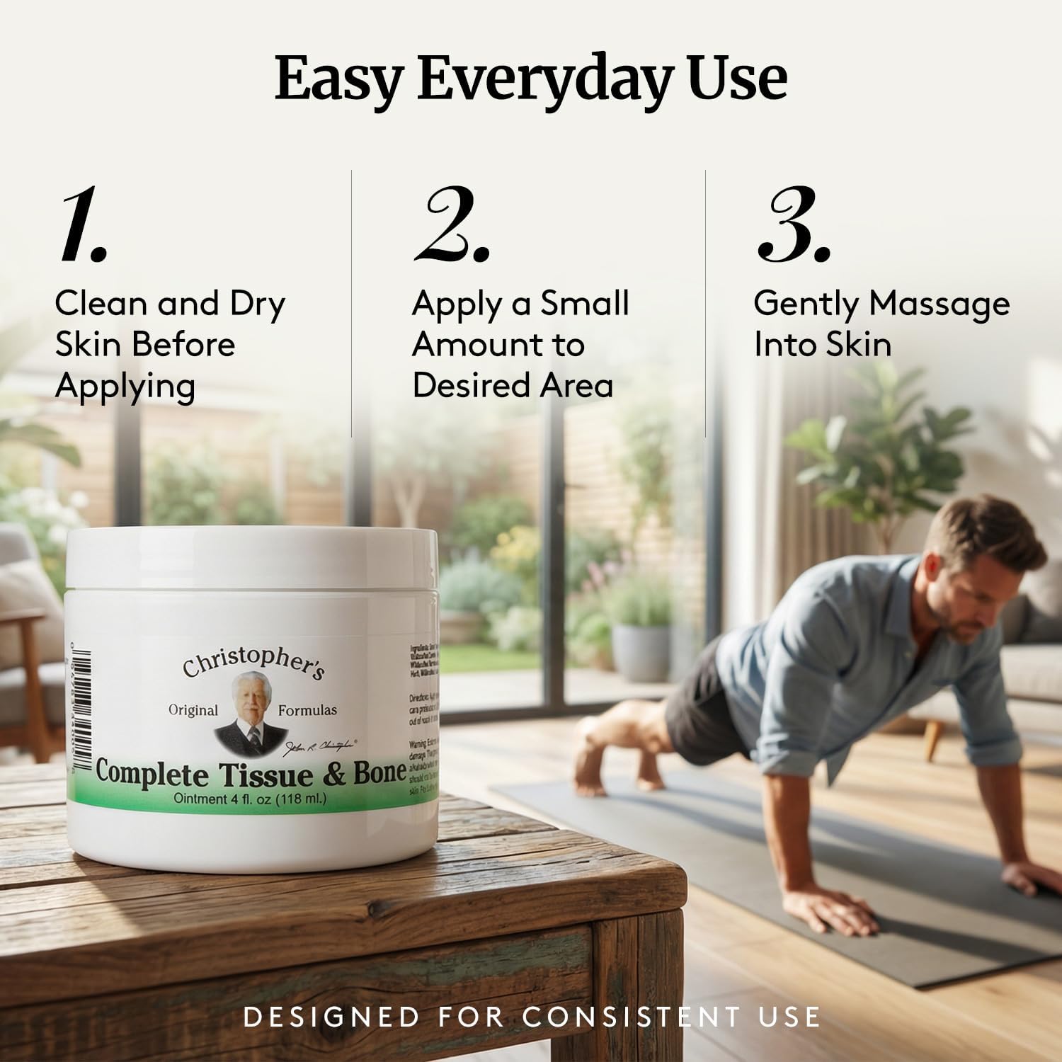 Christopher's Original Formulas Complete Tissue & Bone Ointment, Herbal Topical for Muscle & Joint Support, 4 fl oz - Pack of 2