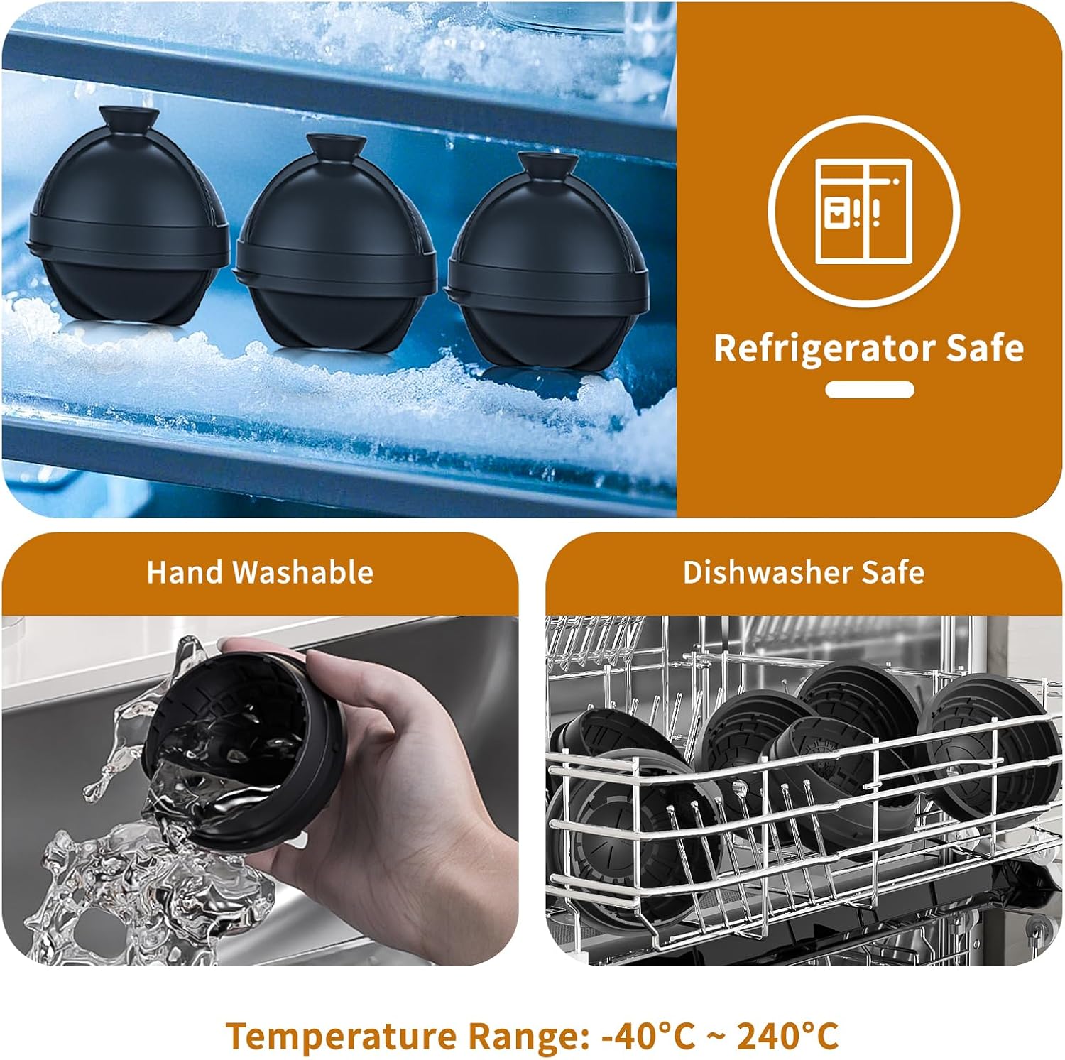 4 PCS 3D Death Star Ice Cube Molds,Silicone Ice Molds Fun Shapes Star ‌Warfare Gifts For Men,Round Whiskey Ice Cube Tray,For Chilled Cocktails Whiskey Bourbon Brandy