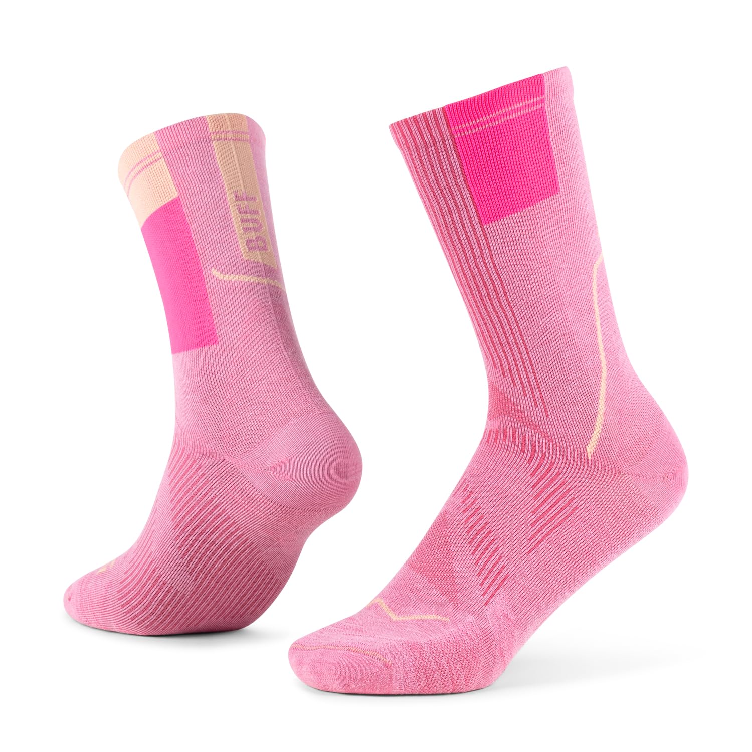 Buff®| Socks Coolnet Crew Fresh, Odor-Control, Breathable, Comfortable, Sports, Compression L Pink
