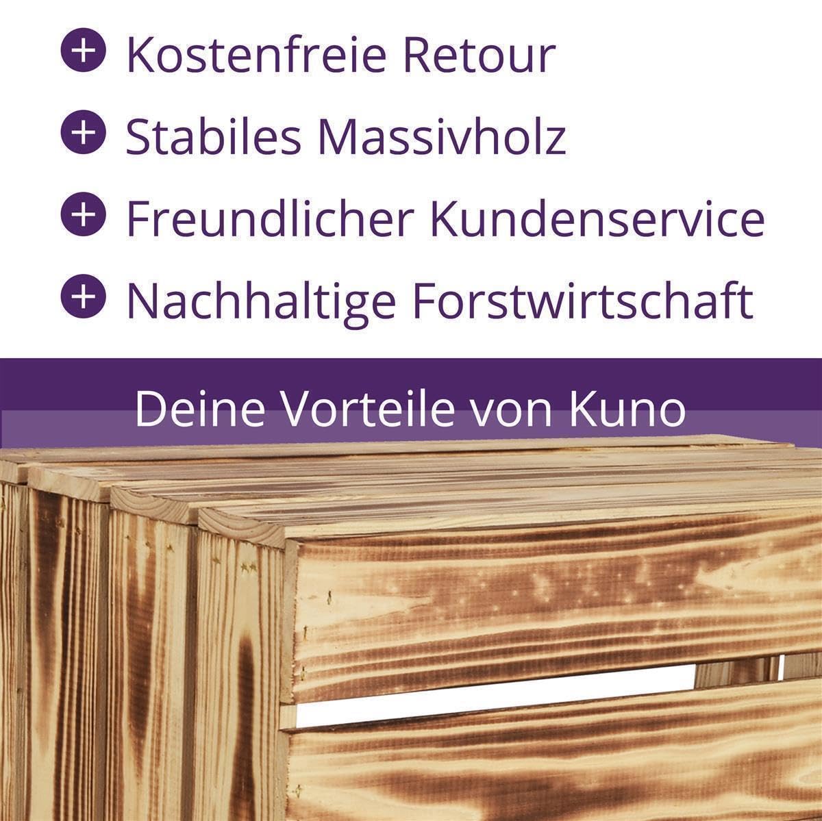 2 Set Geflammte Obstkisten - Lange Ablage 50x40x30cm Holzkisten Weinkisten