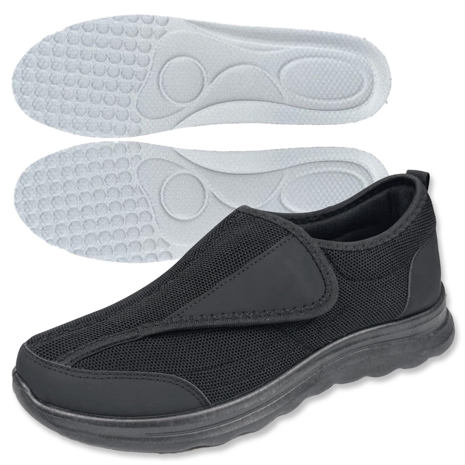 Scarpe da Corsa Traspiranti in Rete Scarpe per Diabetici Donna Extra Larghe Pantofole Ortopediche Edema Uomo Scarpe da Riabilitazione Traspirante Regolabili Scarpe