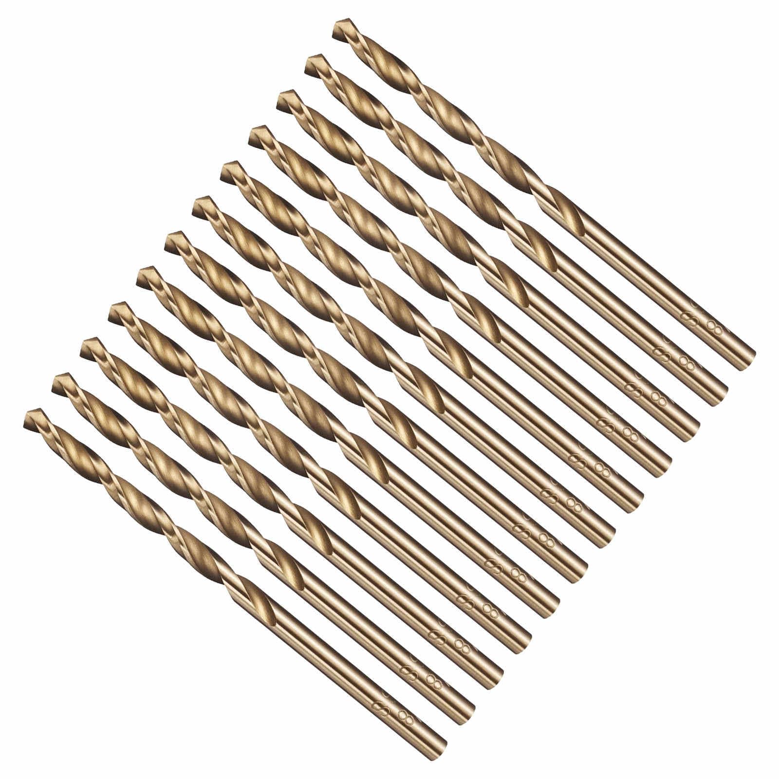 CoCud 2.8mm Drill Bit, 7/64" Cutting Diameter, 4241 HSS Gold 118° Cutting Angle Versatile Jobber Bits - (Applications: for Drilling Plastic Wood Soft Thin Metal, 12-Pieces — image 1